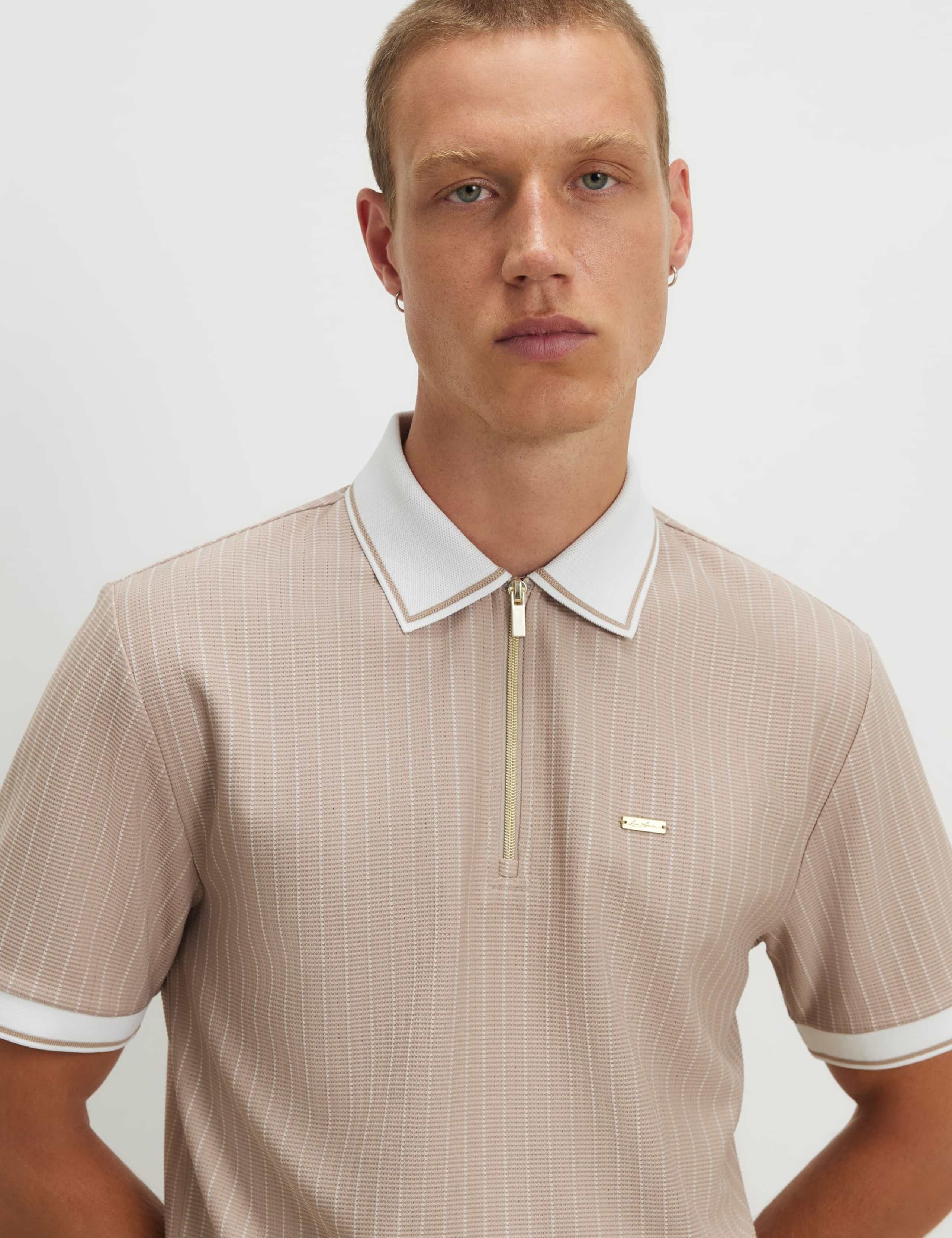 Striped Half Zip Polo Shirt 4 of 5