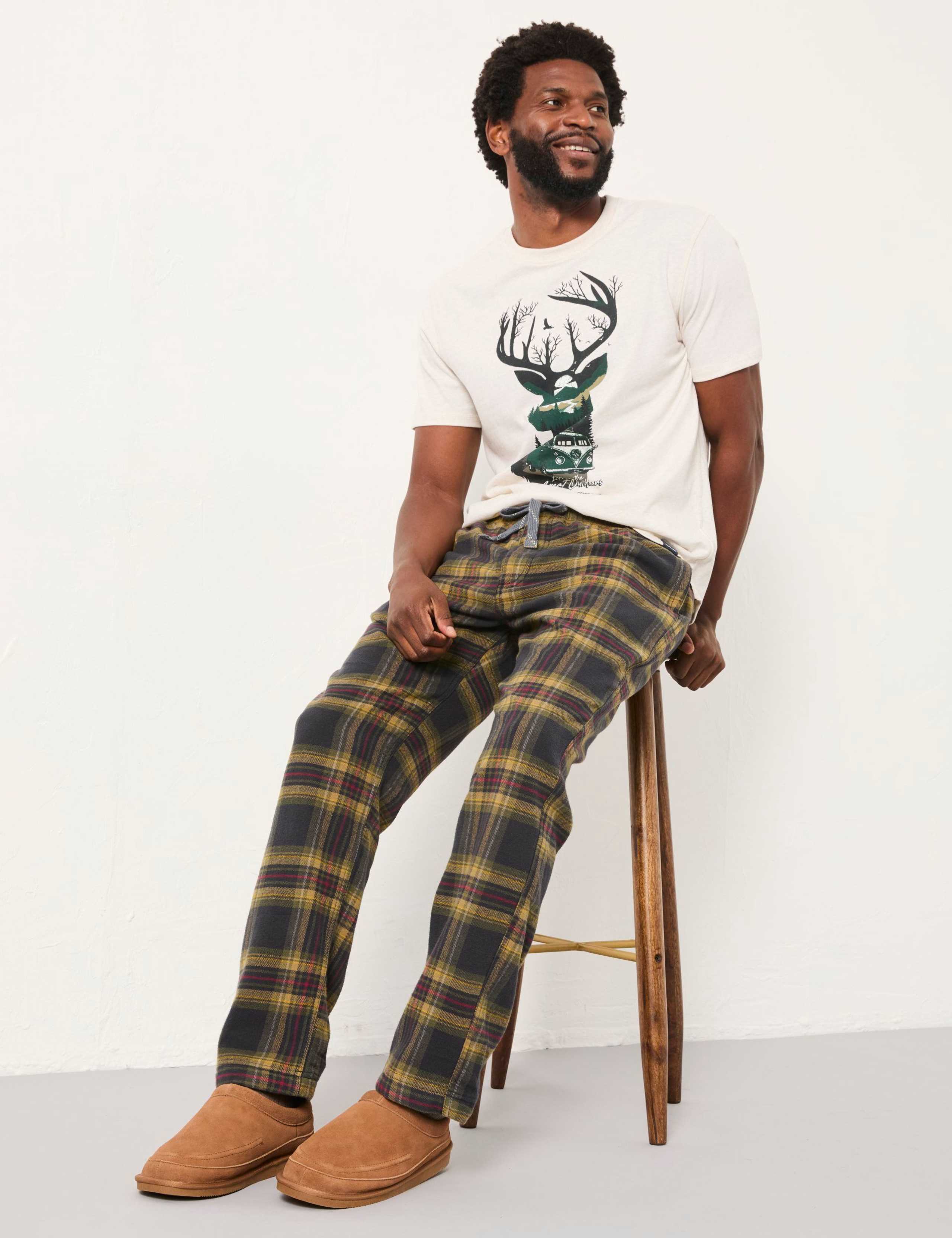 Pure Cotton Checked Pyjama Bottoms 5 of 6