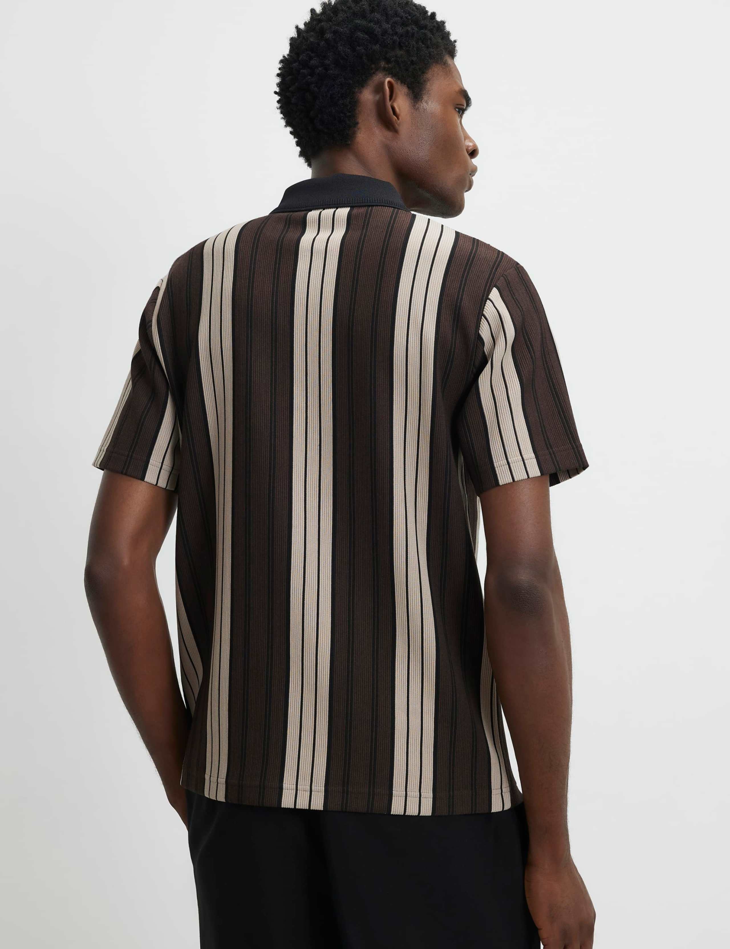 Striped Half Zip Knitted Polo Shirt 3 of 6
