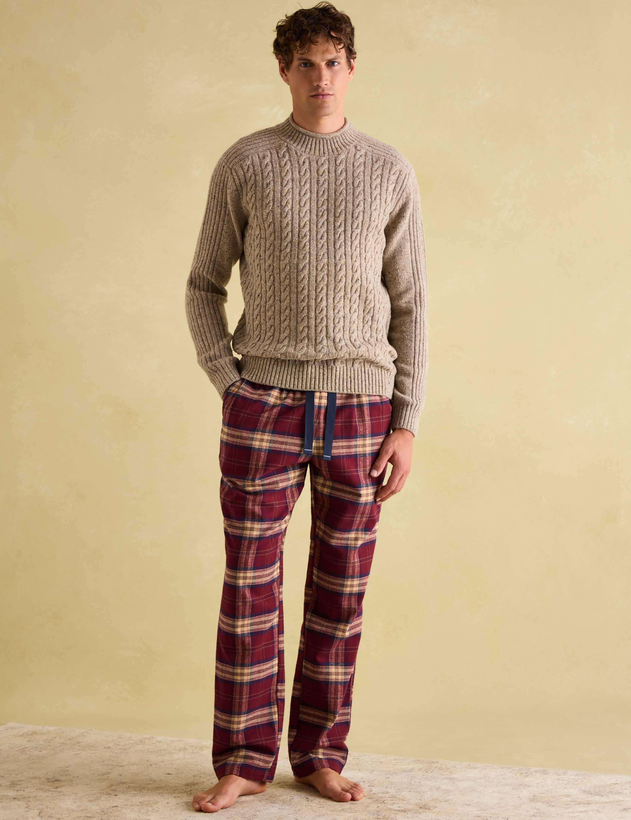 Pure Cotton Checked Pyjama Bottoms 3 of 7