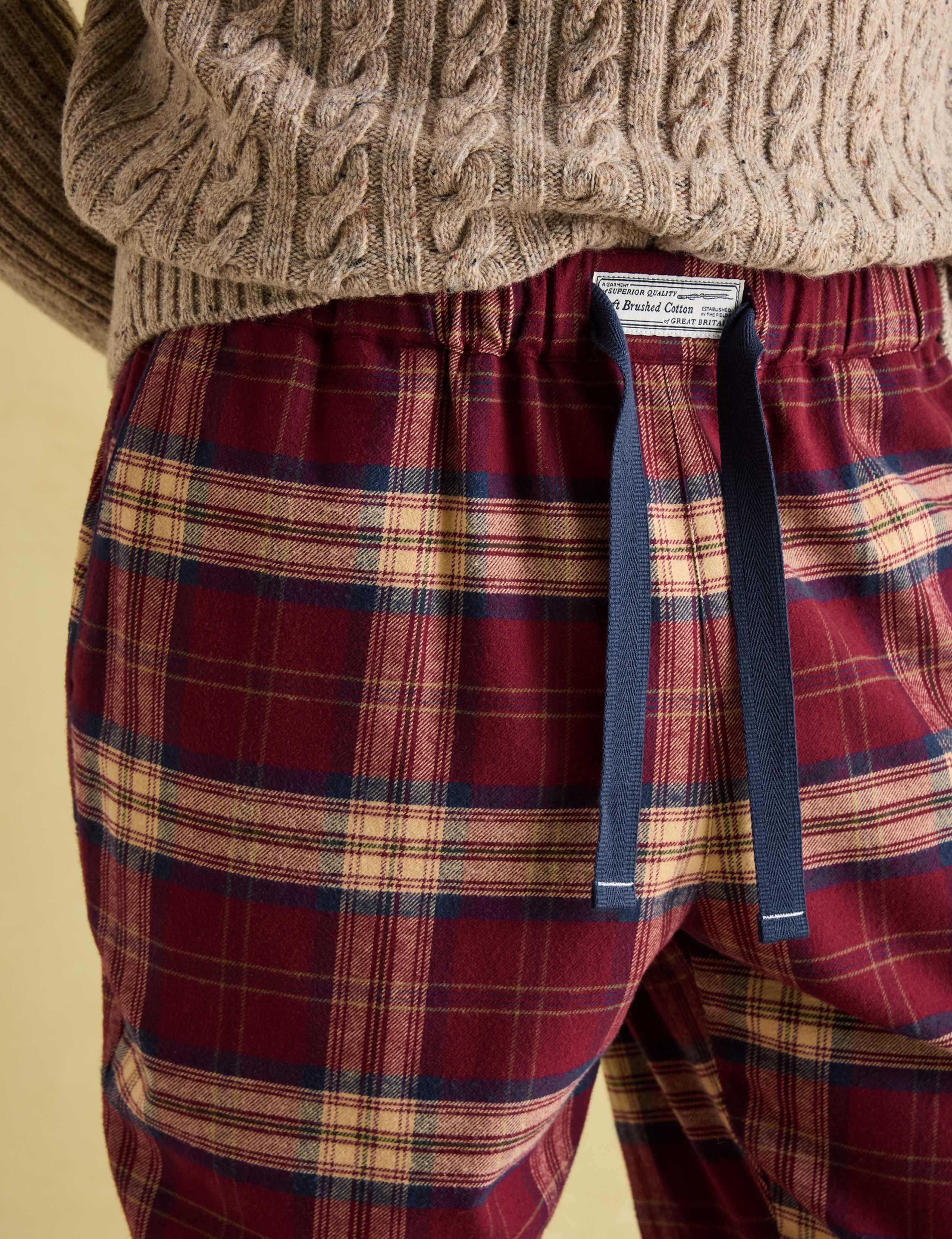 Pure Cotton Checked Pyjama Bottoms 5 of 7