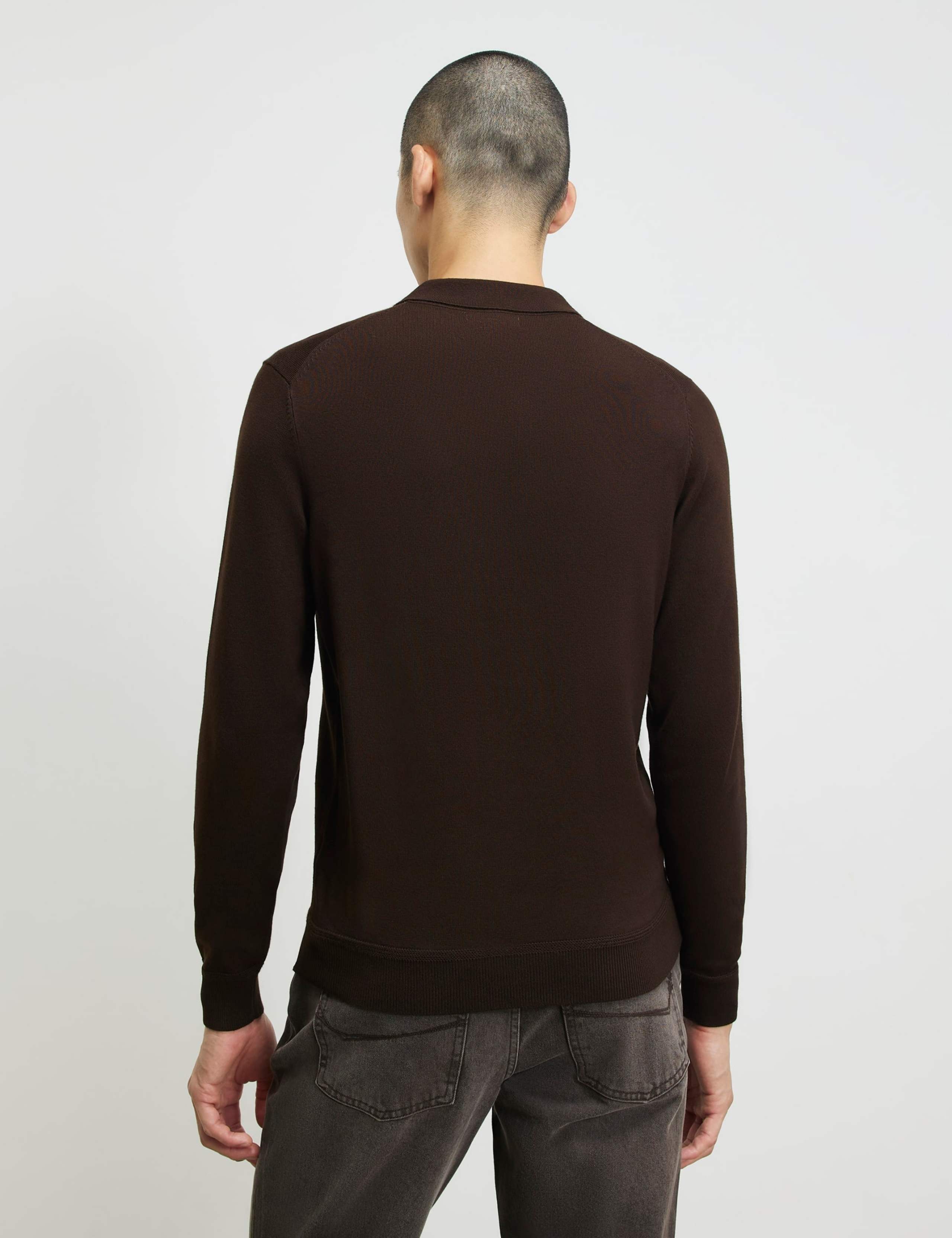 Slim Fit Half Zip Long Sleeve Polo Shirt 3 of 6