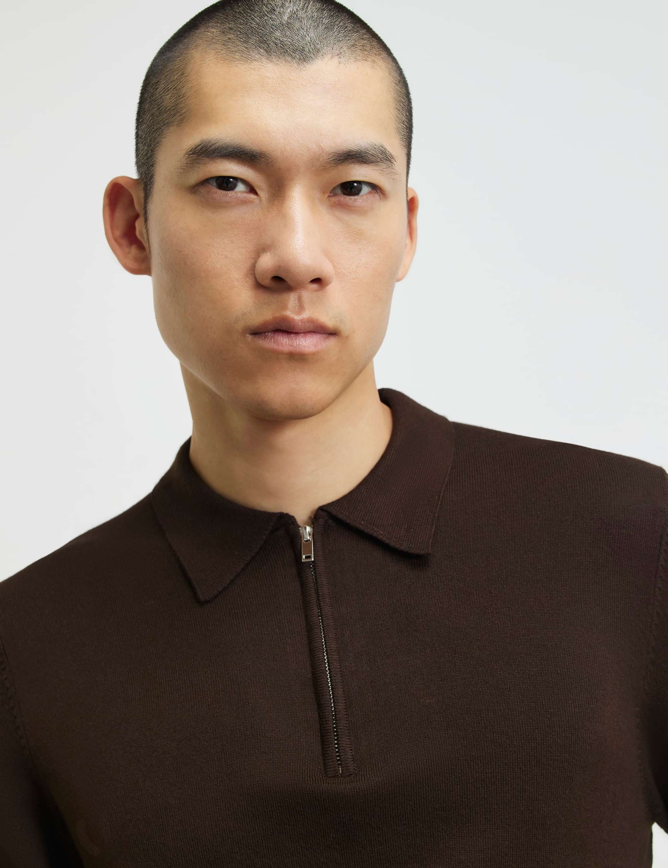 Slim Fit Half Zip Long Sleeve Polo Shirt 4 of 6