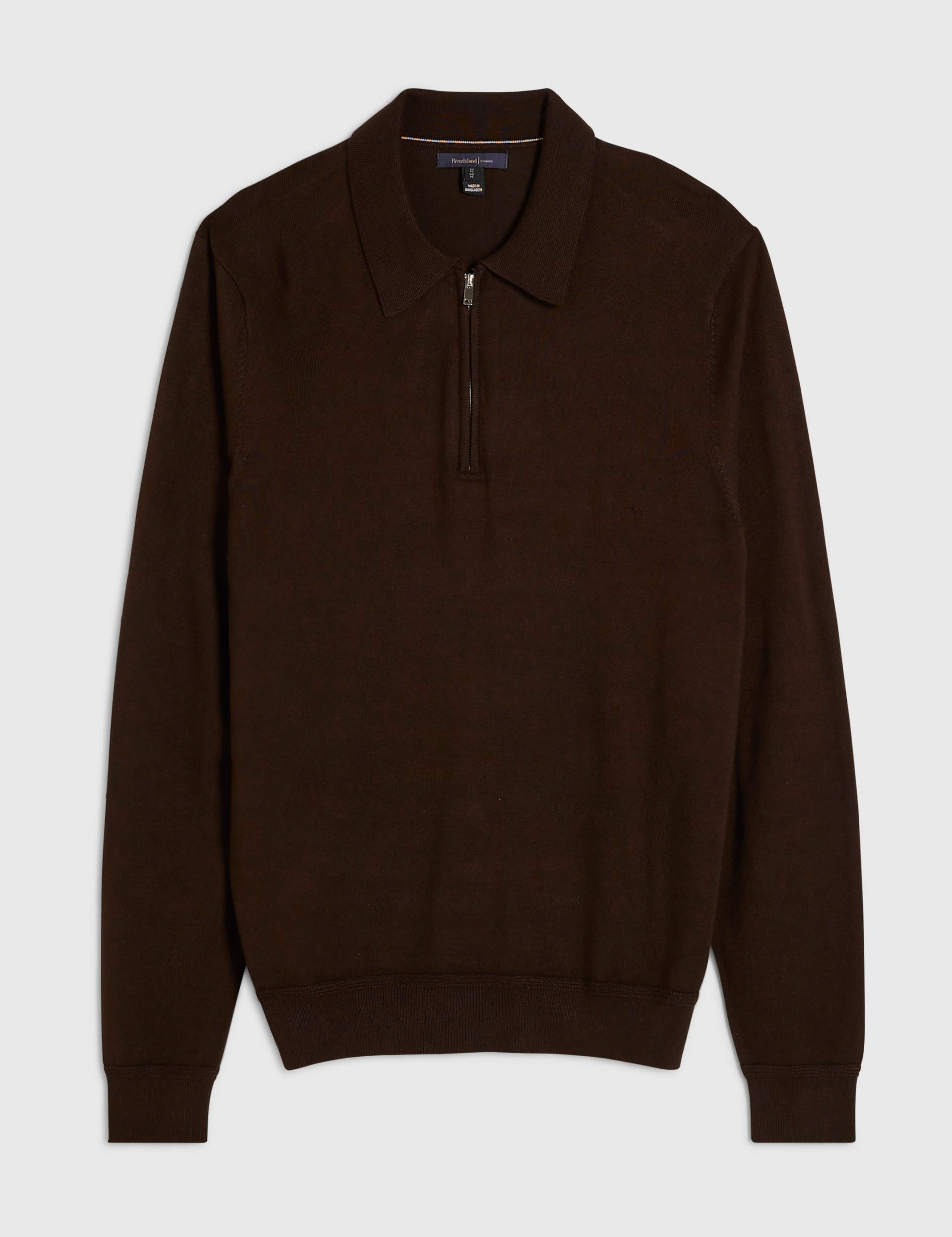 Slim Fit Half Zip Long Sleeve Polo Shirt 5 of 6