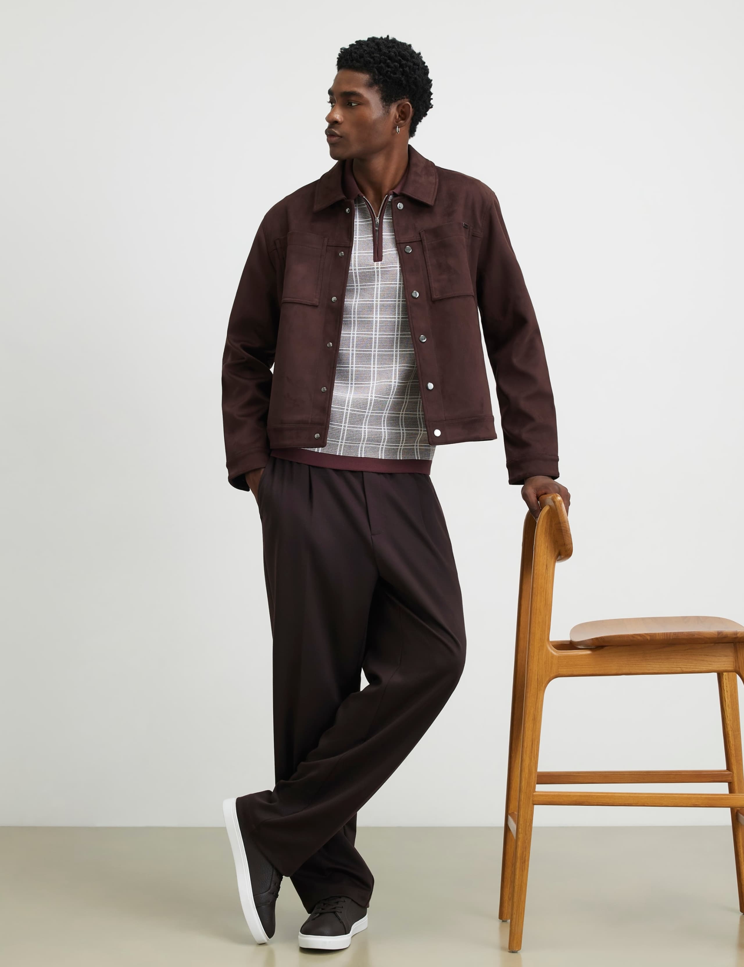 Checked Half Zip Knitted Polo Shirt 2 of 6