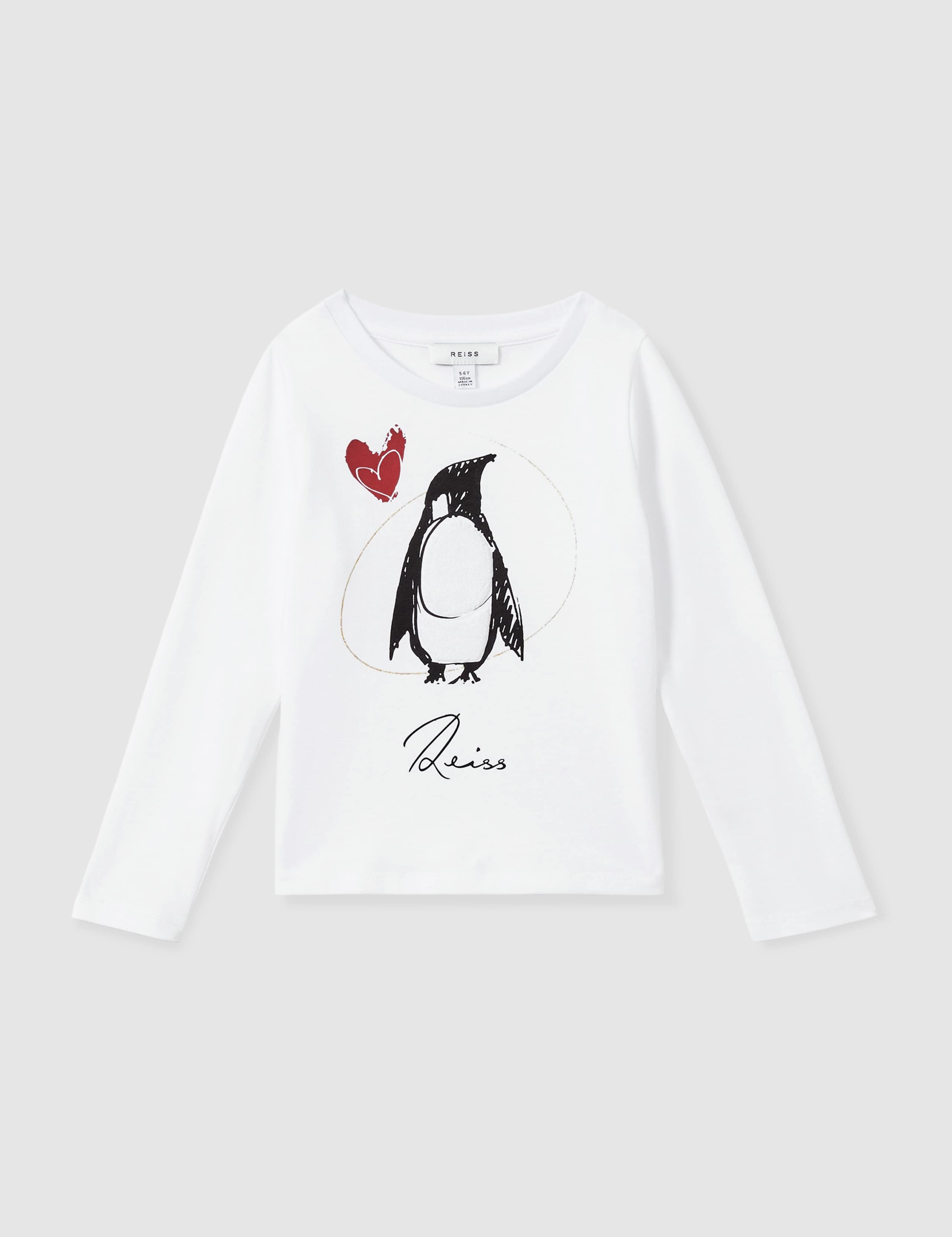 Pure Cotton Penguin Graphic Top (4-14 Yrs) 2 of 4