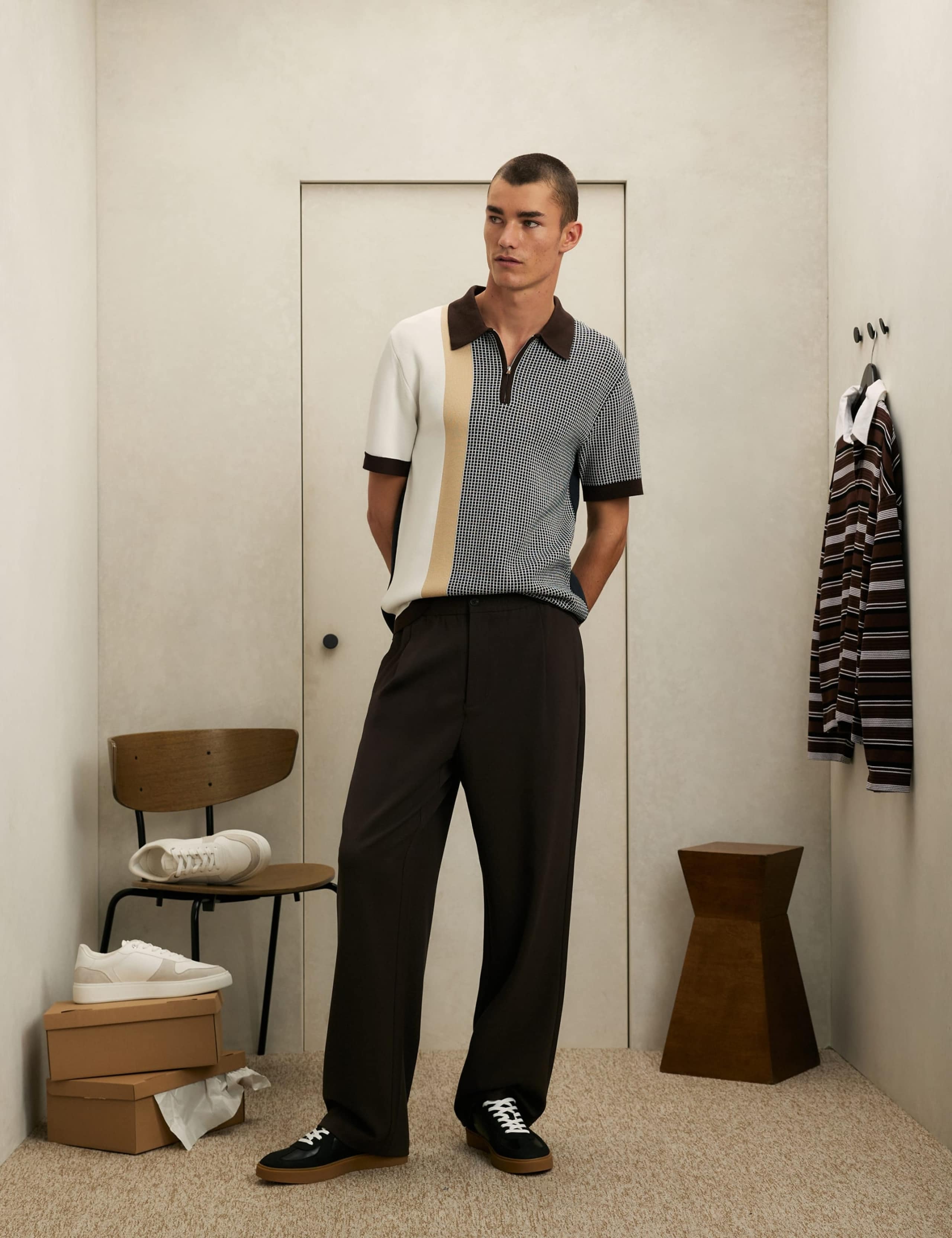 Pure Cotton Colour Block Knitted Polo Shirt 2 of 6