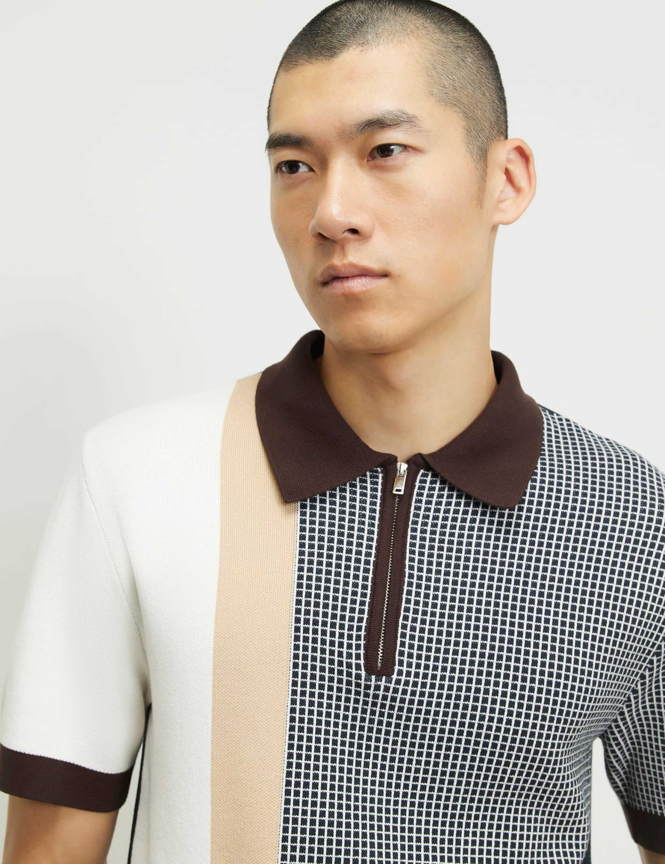 Pure Cotton Colour Block Knitted Polo Shirt 4 of 6
