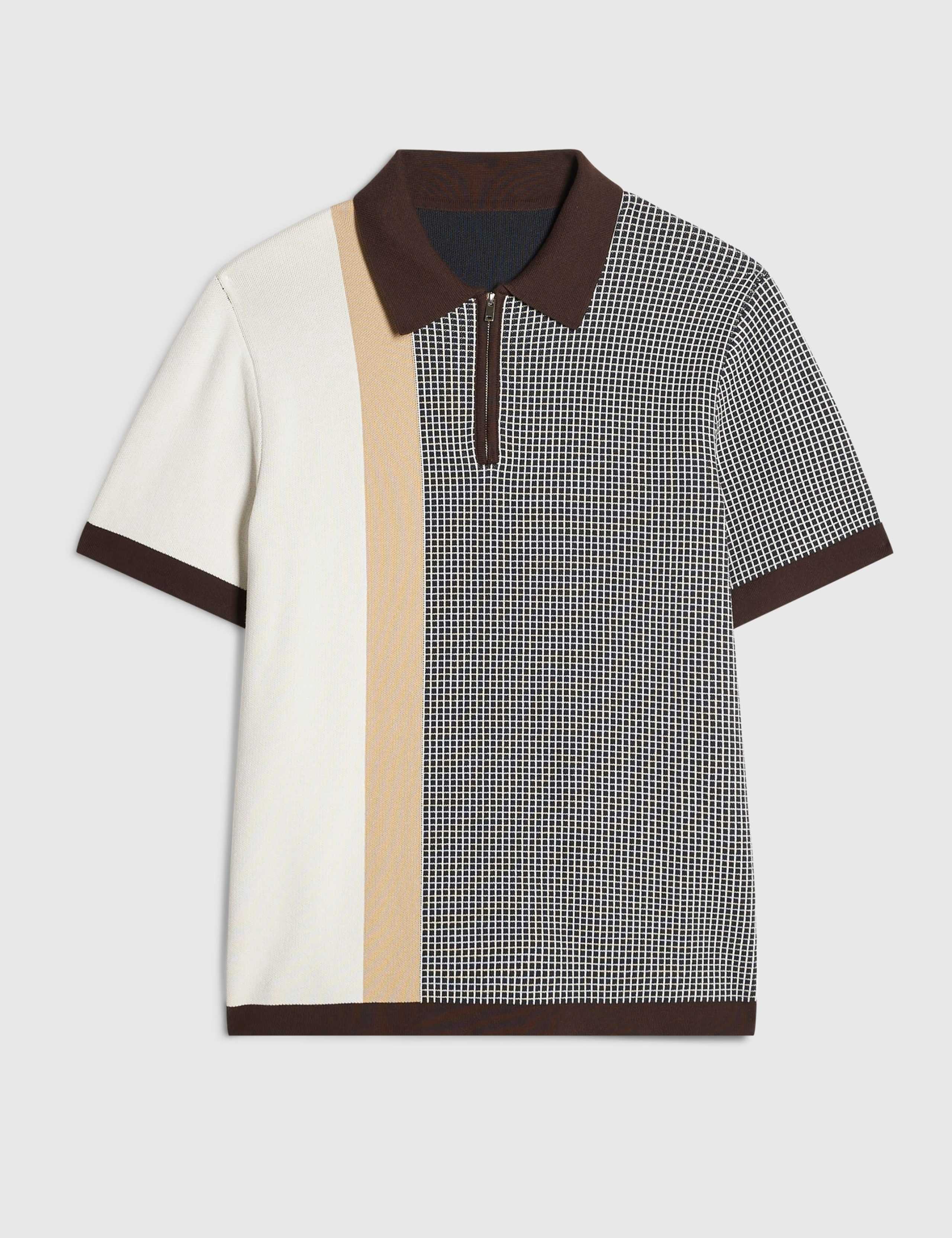 Pure Cotton Colour Block Knitted Polo Shirt 5 of 6