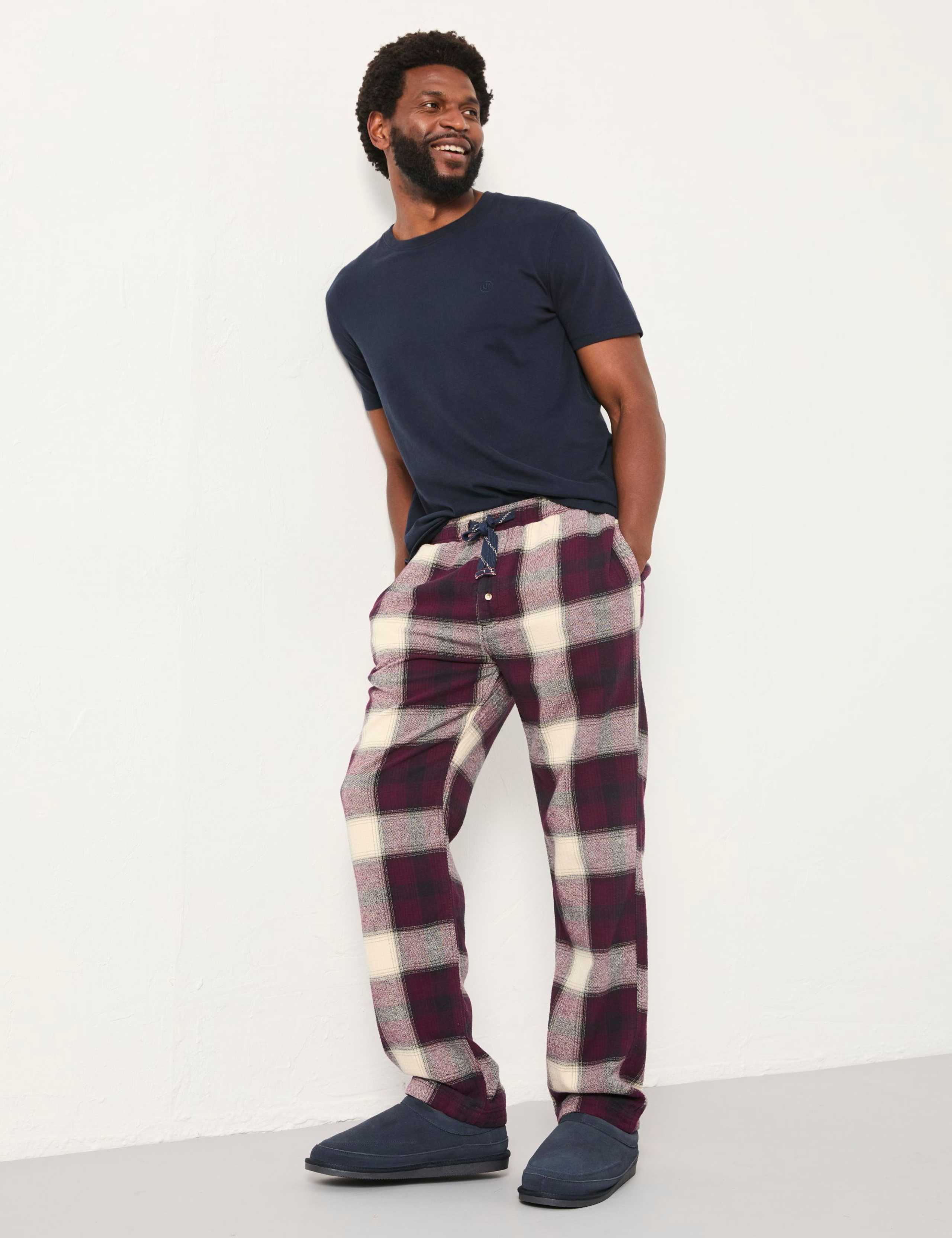 Pure Cotton Checked Pyjama Bottoms 1 of 6