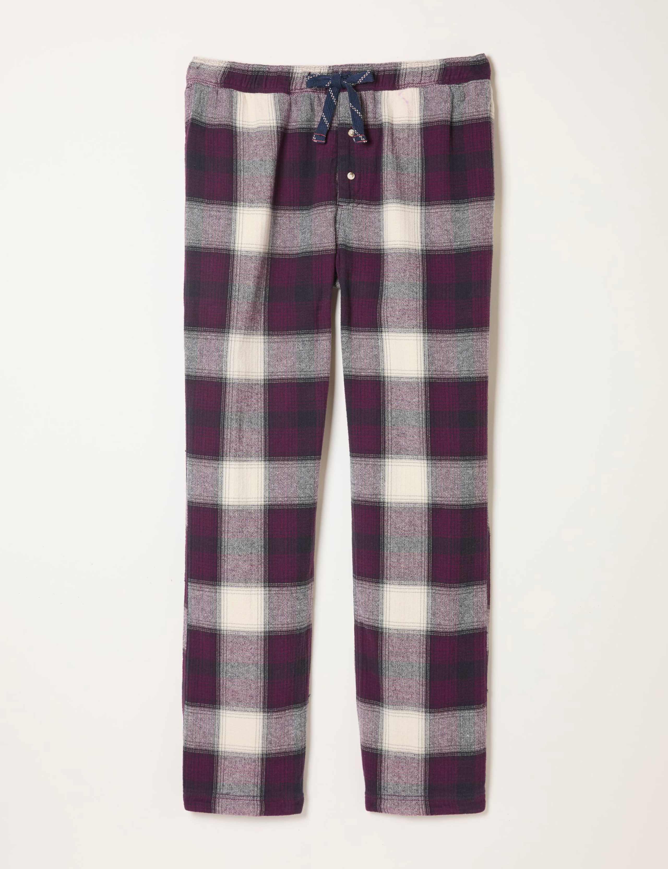Pure Cotton Checked Pyjama Bottoms 2 of 6