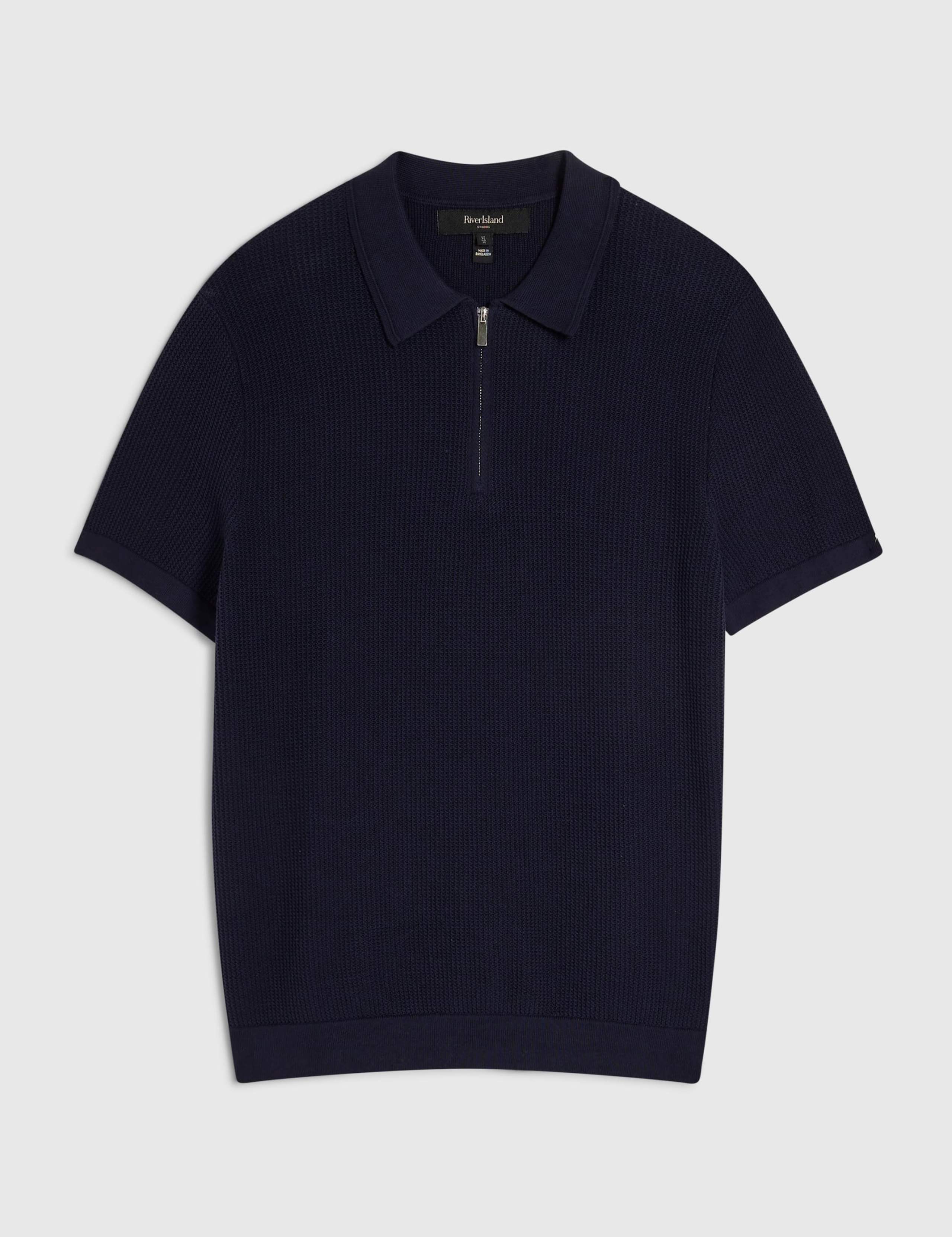 Pure Cotton Waffle Knitted Polo Shirt 5 of 6