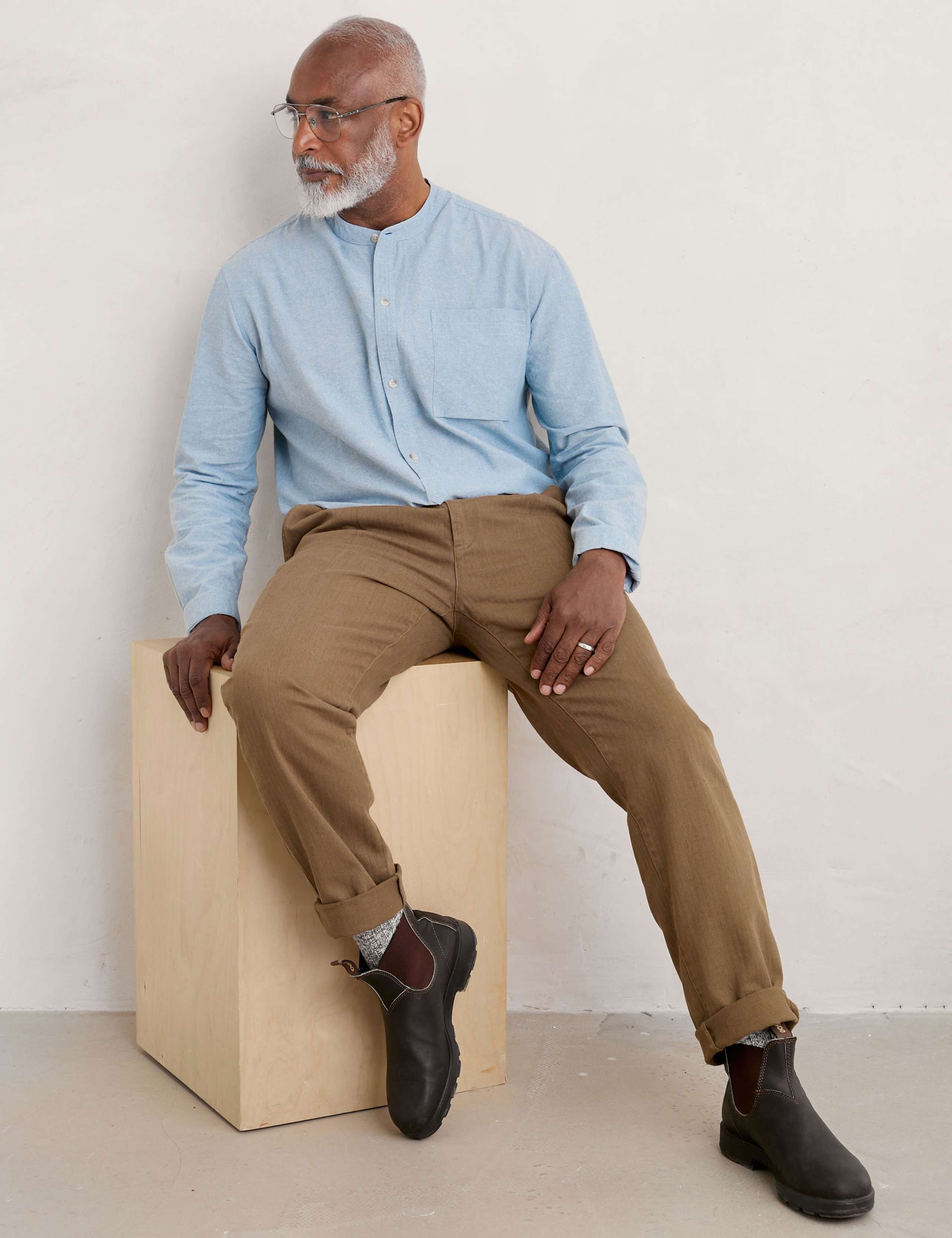 Regular Fit Linen Rich Cargo Trousers 1 of 5