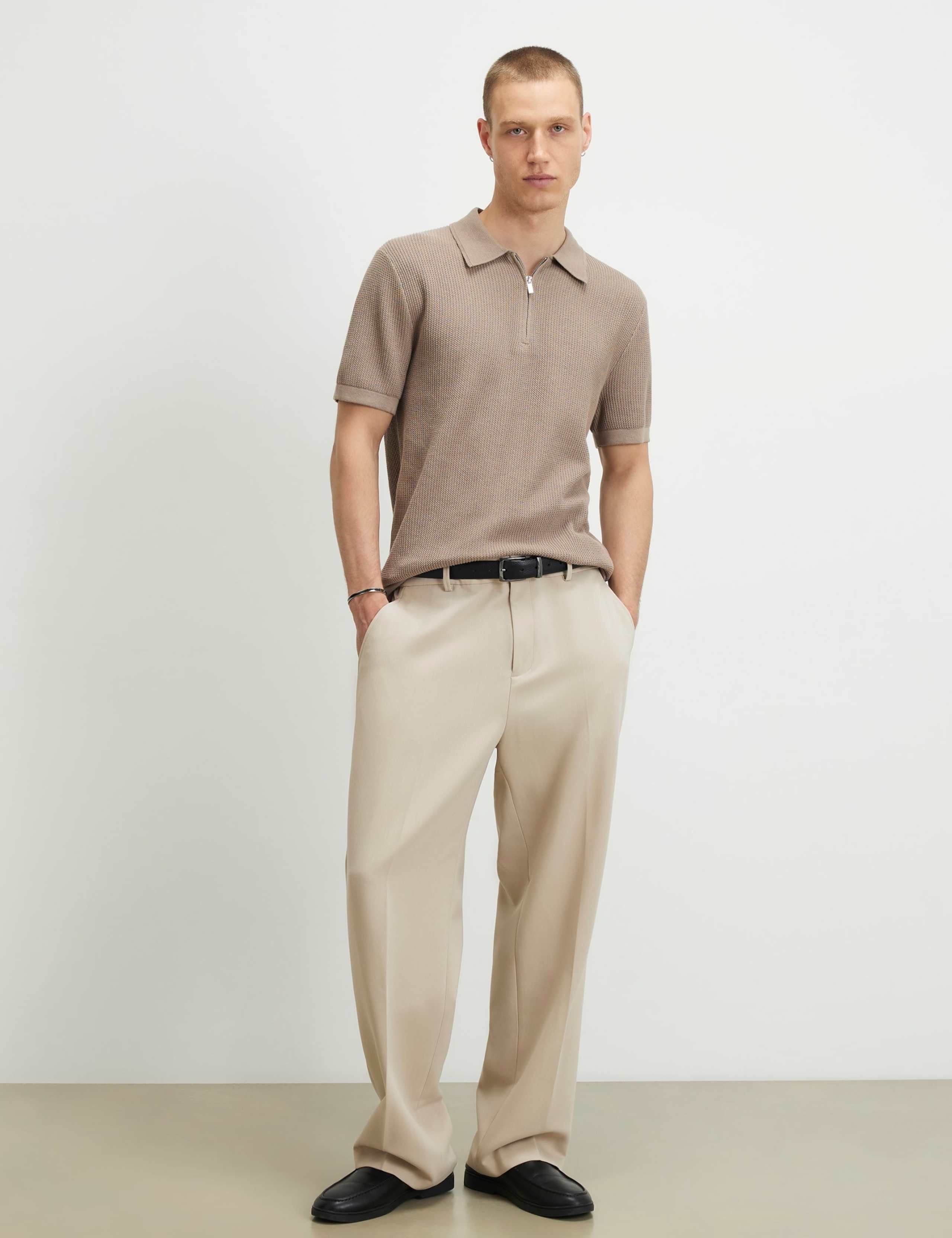 Pure Cotton Textured Knitted Polo Shirt 2 of 6