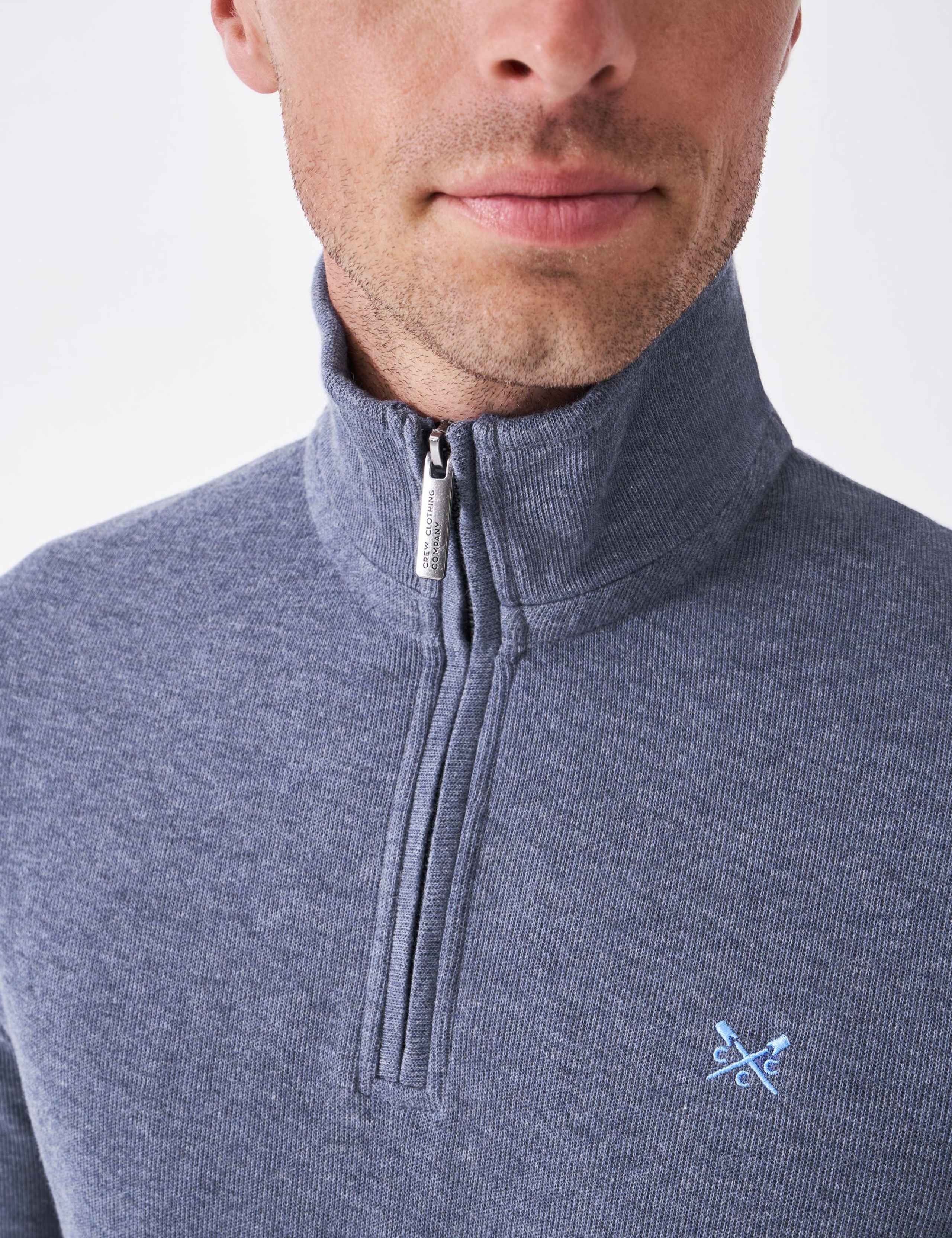 Pure Cotton Ribbed Half Zip Jumper 5 of 5