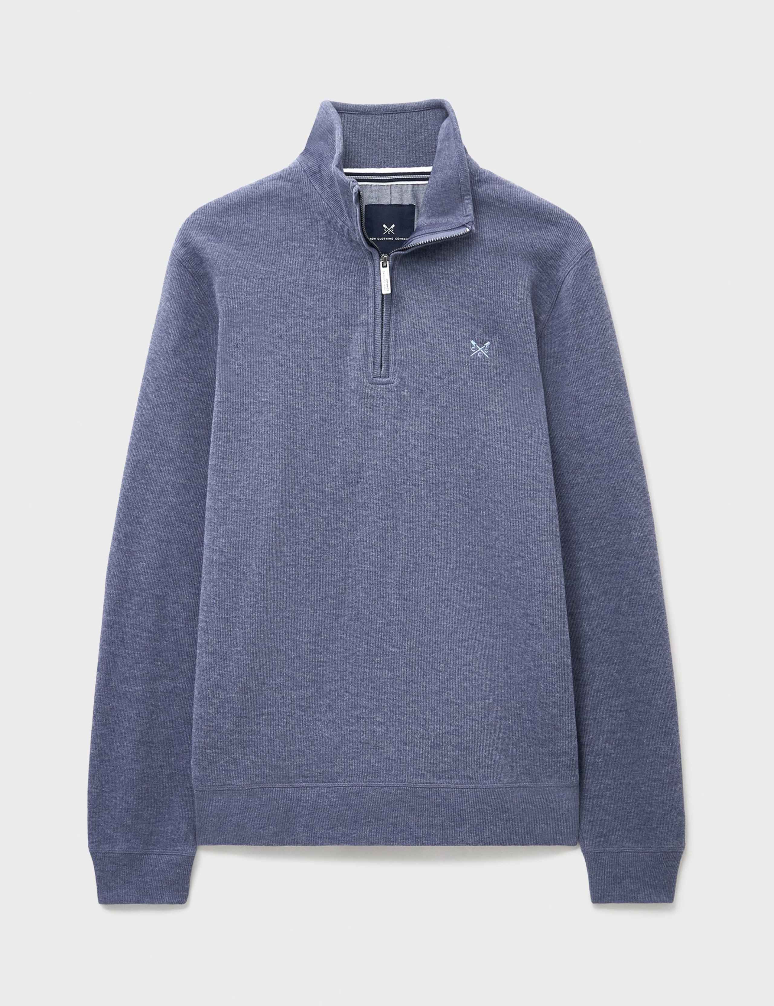 Pure Cotton Ribbed Half Zip Jumper 2 of 5