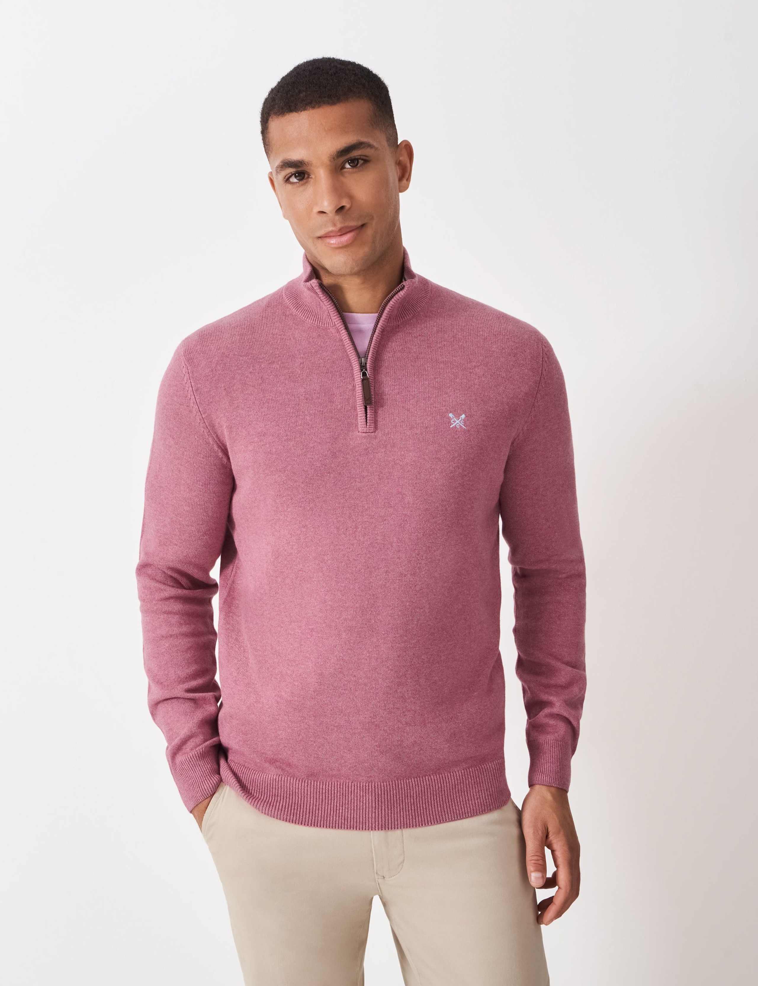 Pure Cotton Half Zip Jumper 1 of 5