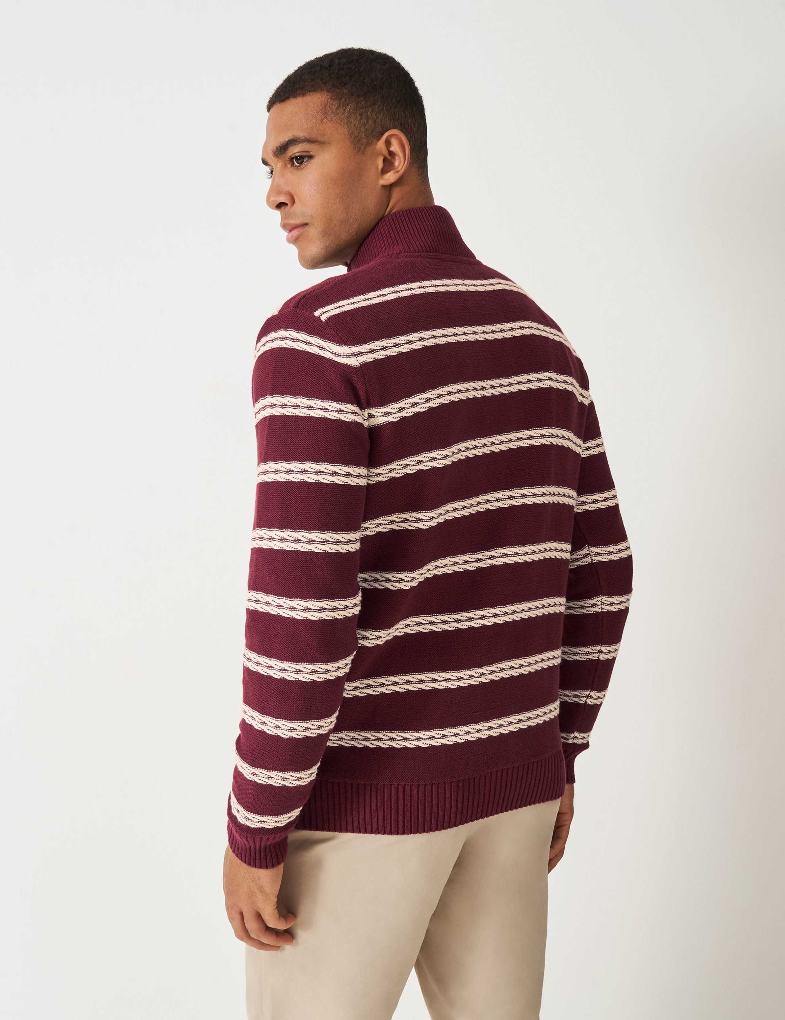 Pure Cotton Rope Cable Half Zip Jumper 3 of 5