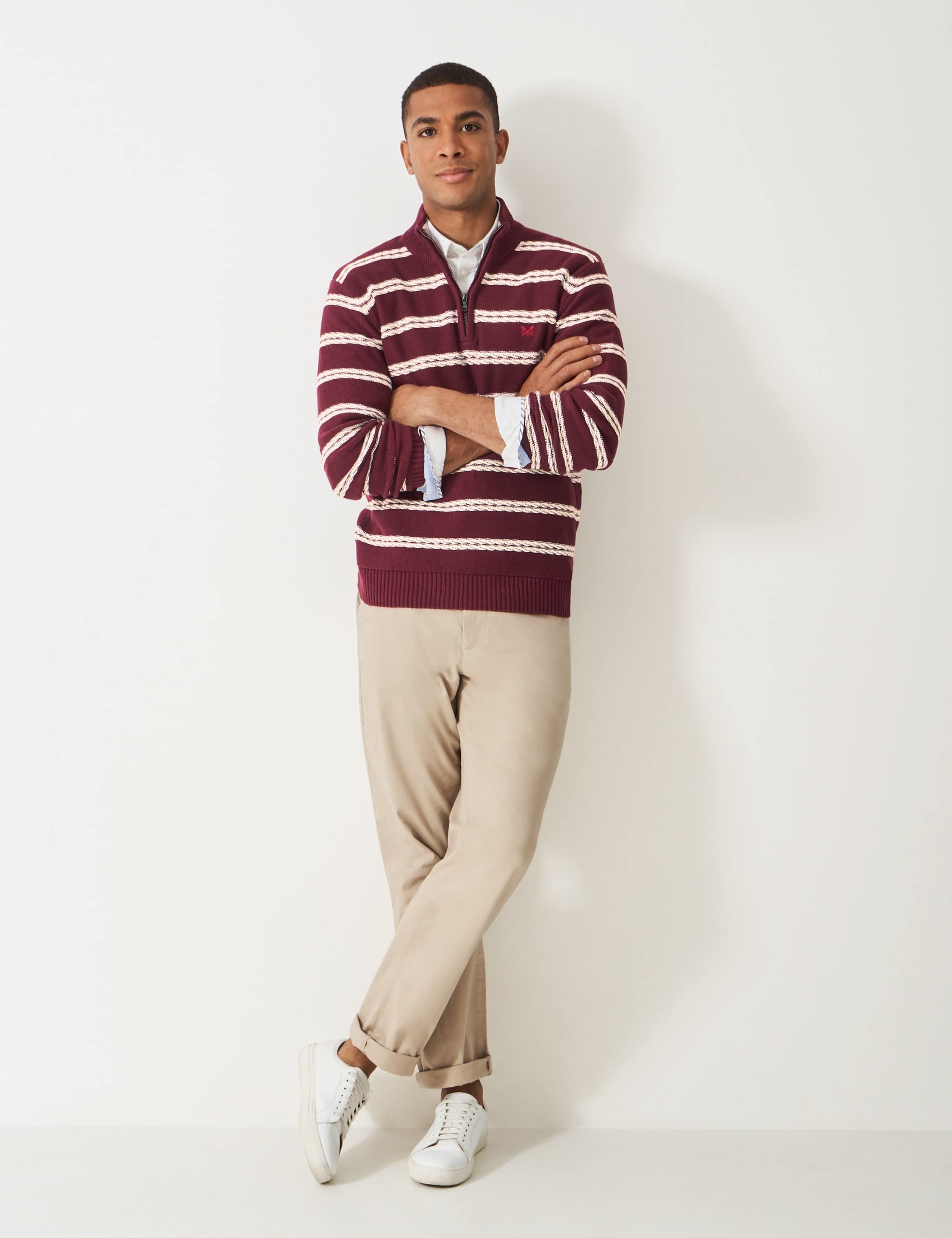 Pure Cotton Rope Cable Half Zip Jumper 4 of 5