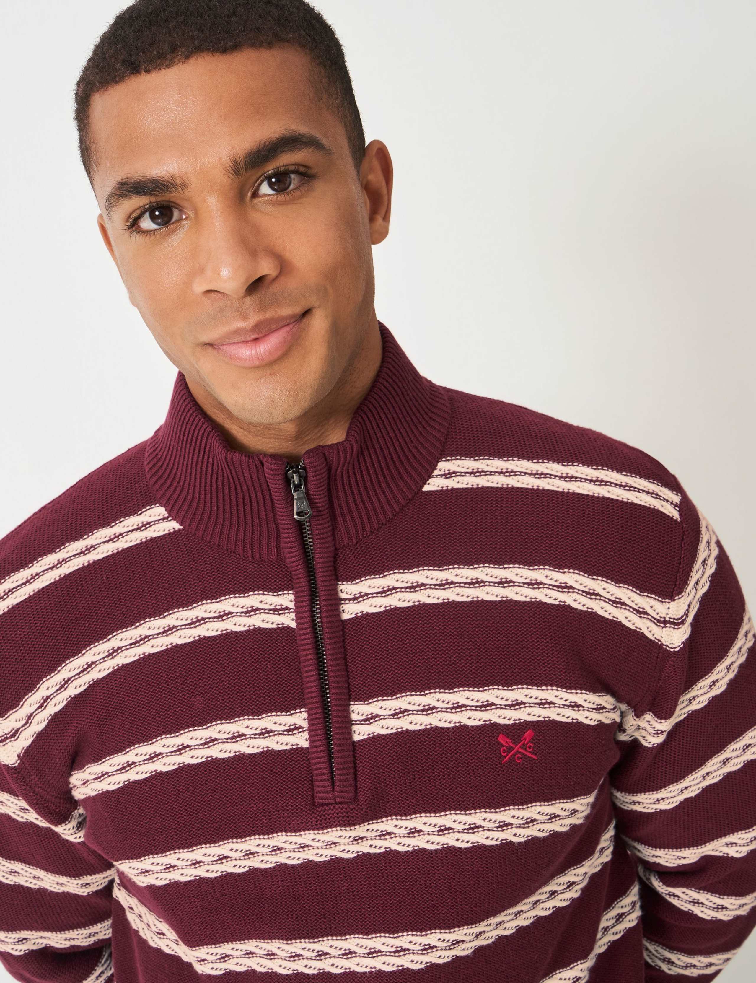 Pure Cotton Rope Cable Half Zip Jumper 5 of 5