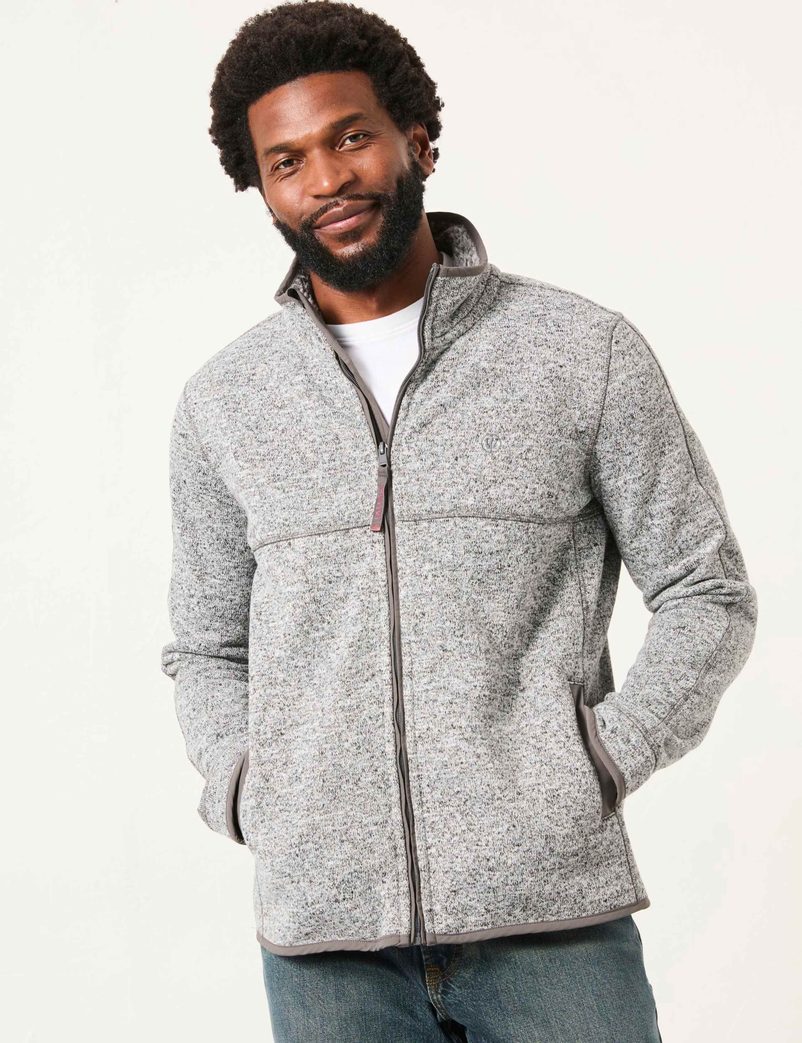 Textured Zip Up Sweatshirt 1 of 5