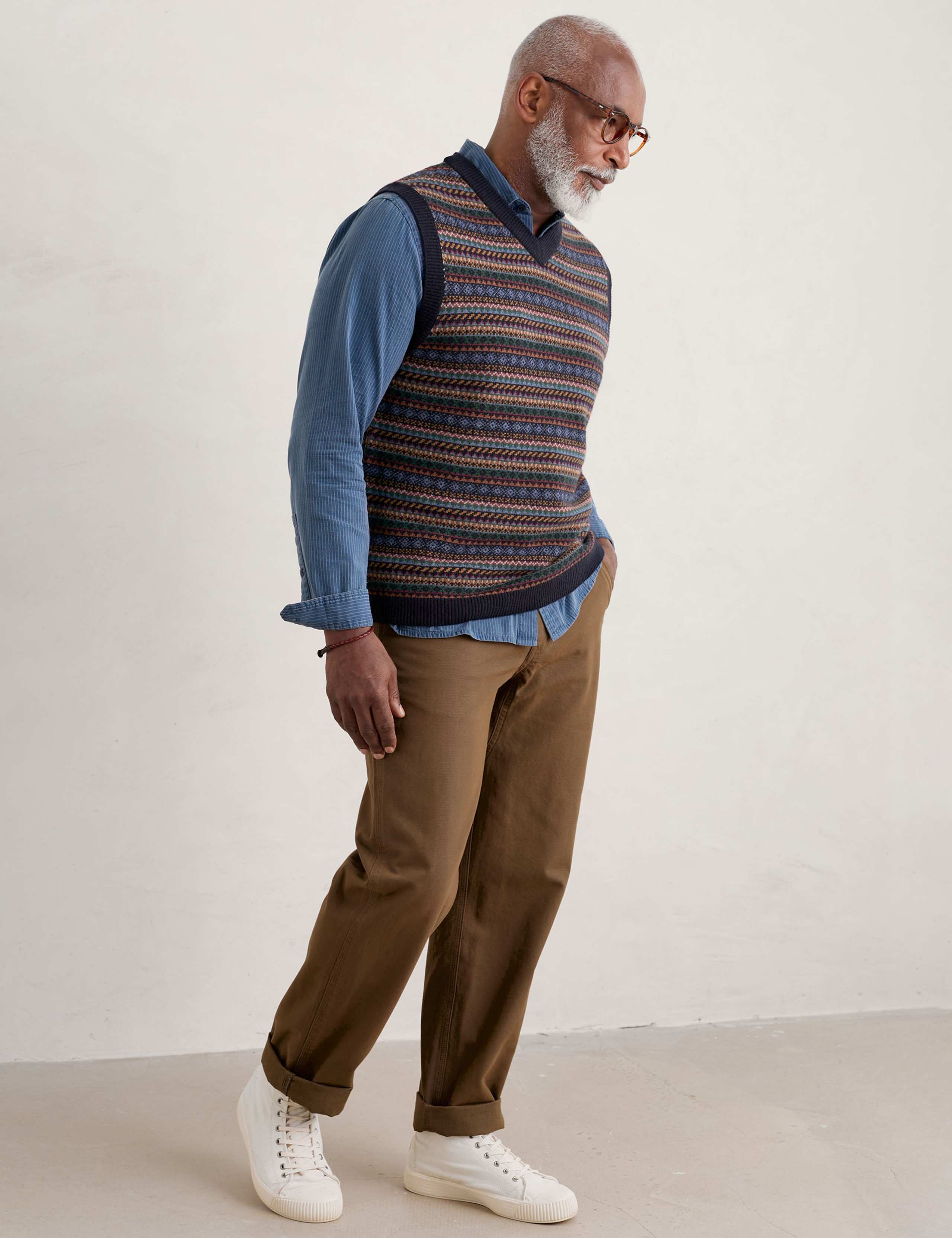 Cotton Rich Fair Isle Knitted Vest 3 of 5