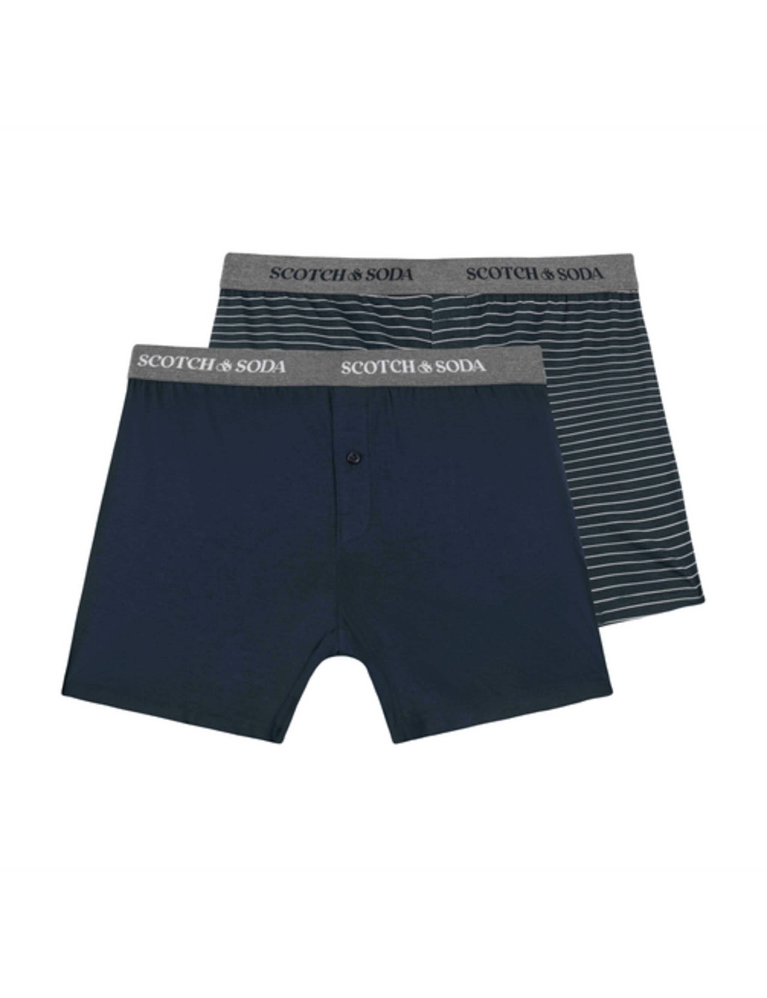 2pk Cotton Modal Striped & Plain Boxers 1 of 2
