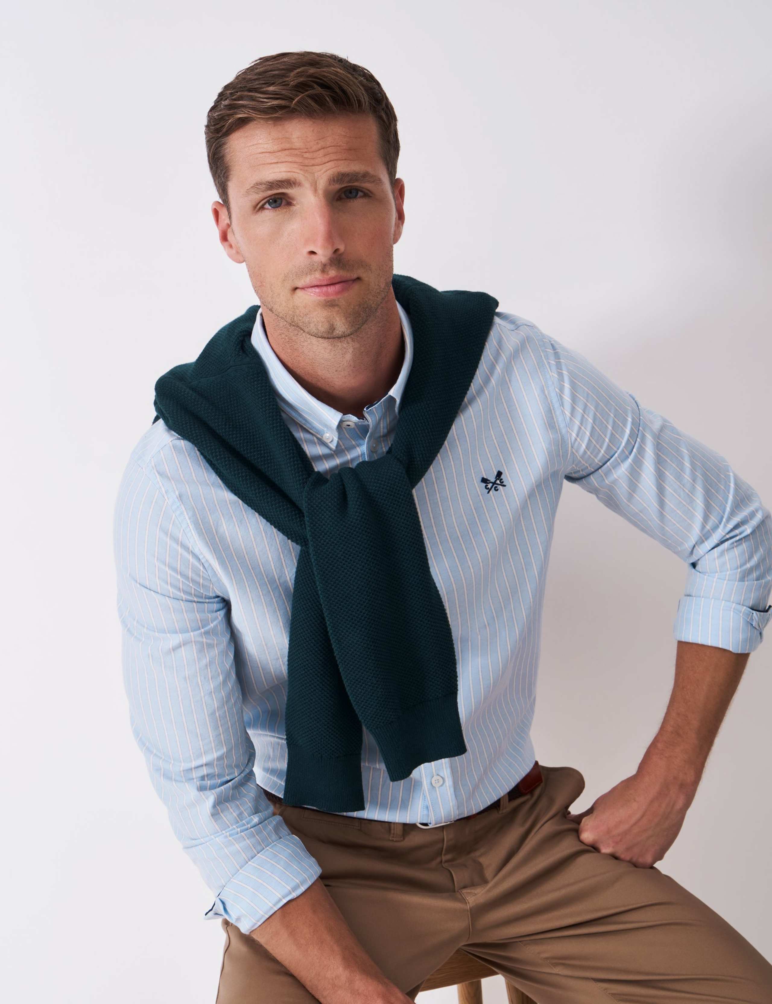 Slim Fit Pure Cotton Striped Oxford Shirt 1 of 6