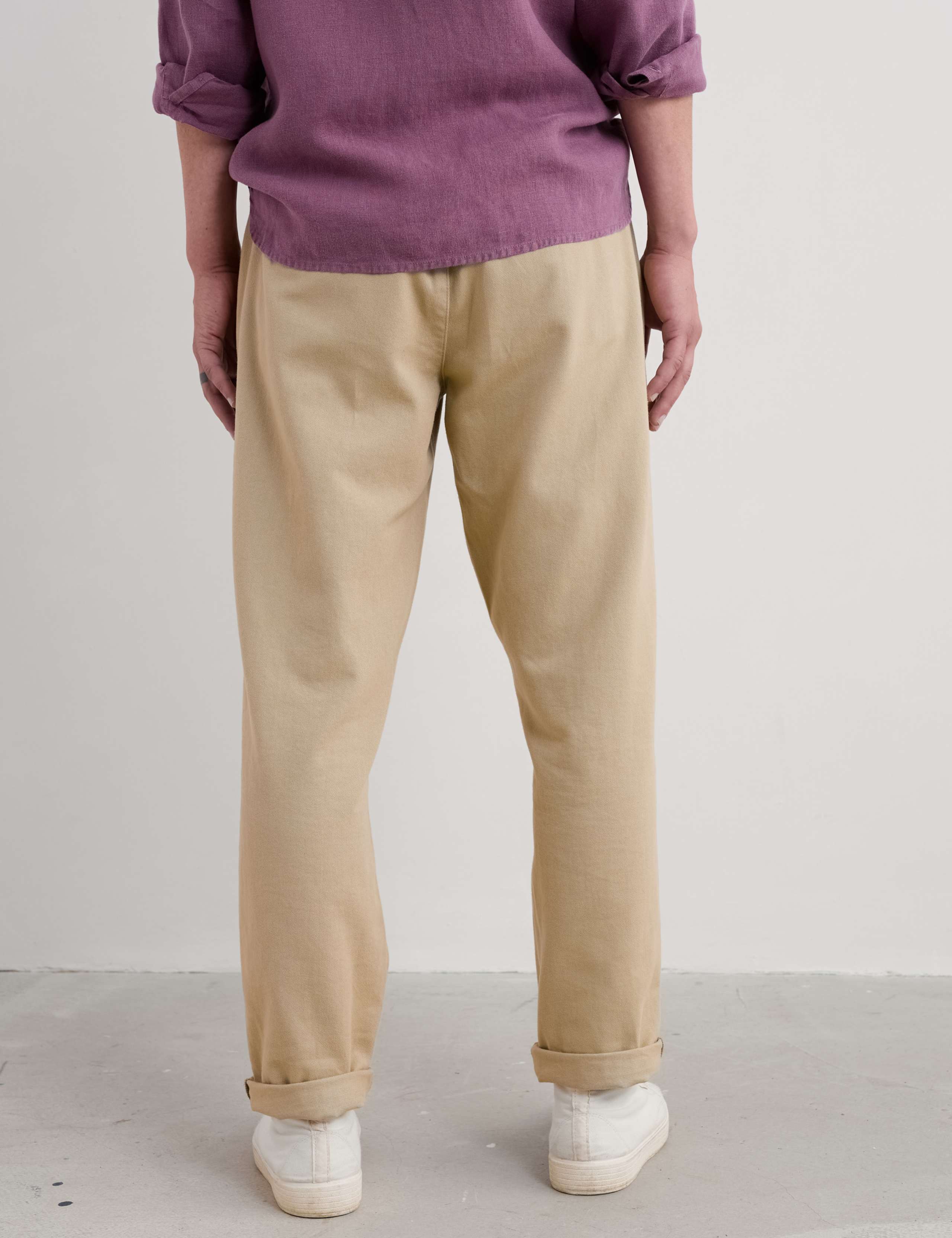 Tapered Fit Pure Cotton Flat Front Trousers 4 of 4