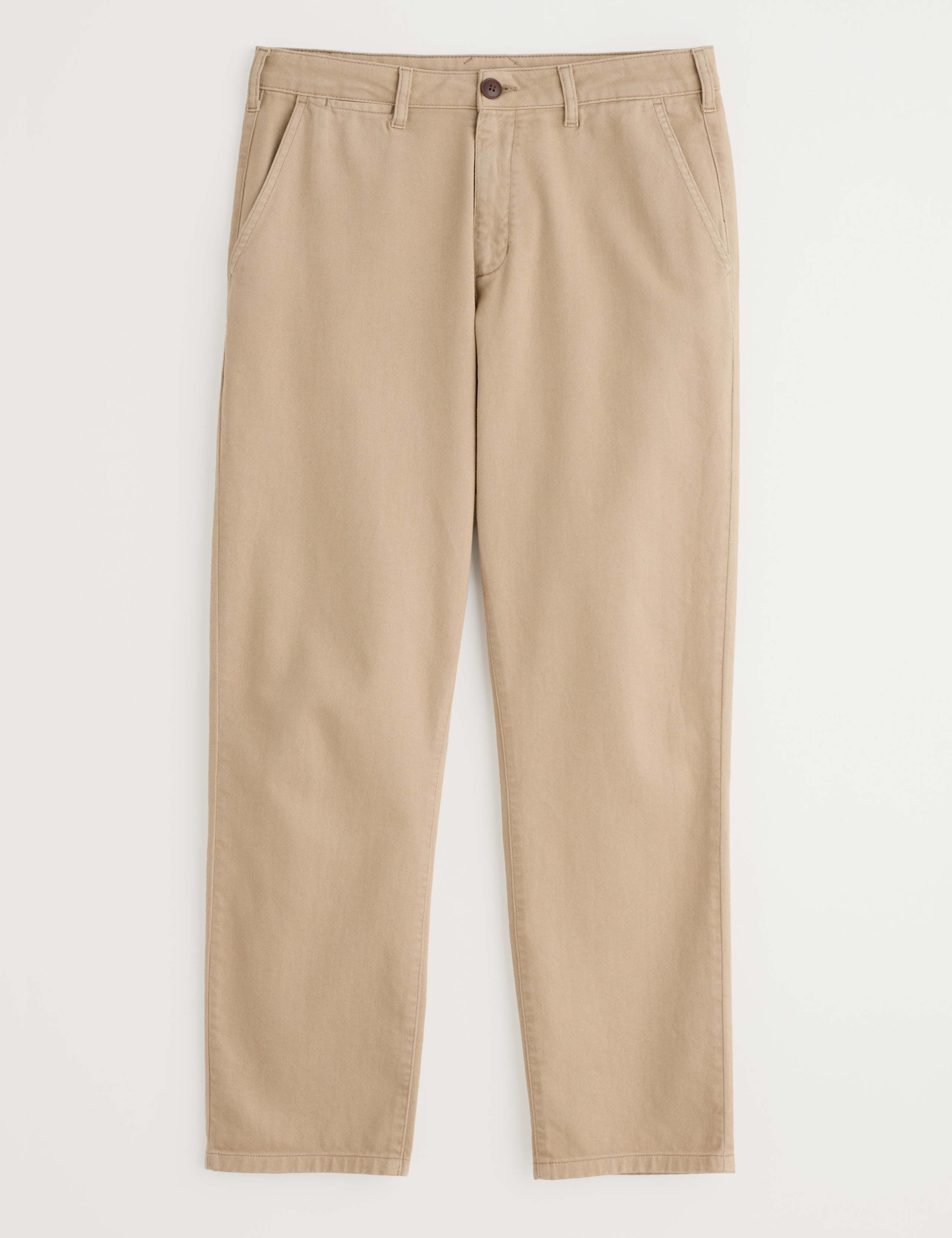 Tapered Fit Pure Cotton Flat Front Trousers 2 of 4