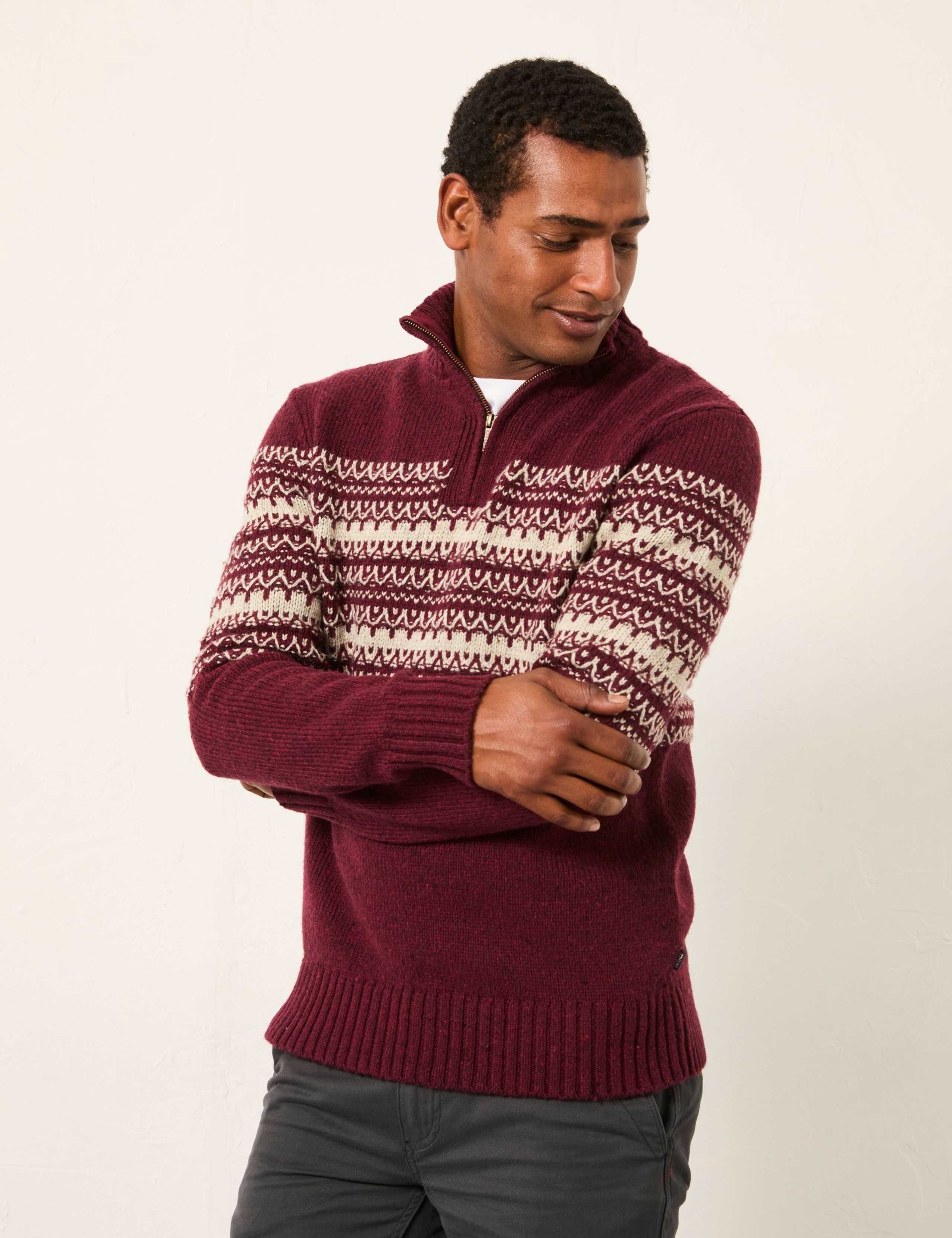 Wool Blend Fair Isle Half-Zip Jumper 4 of 6