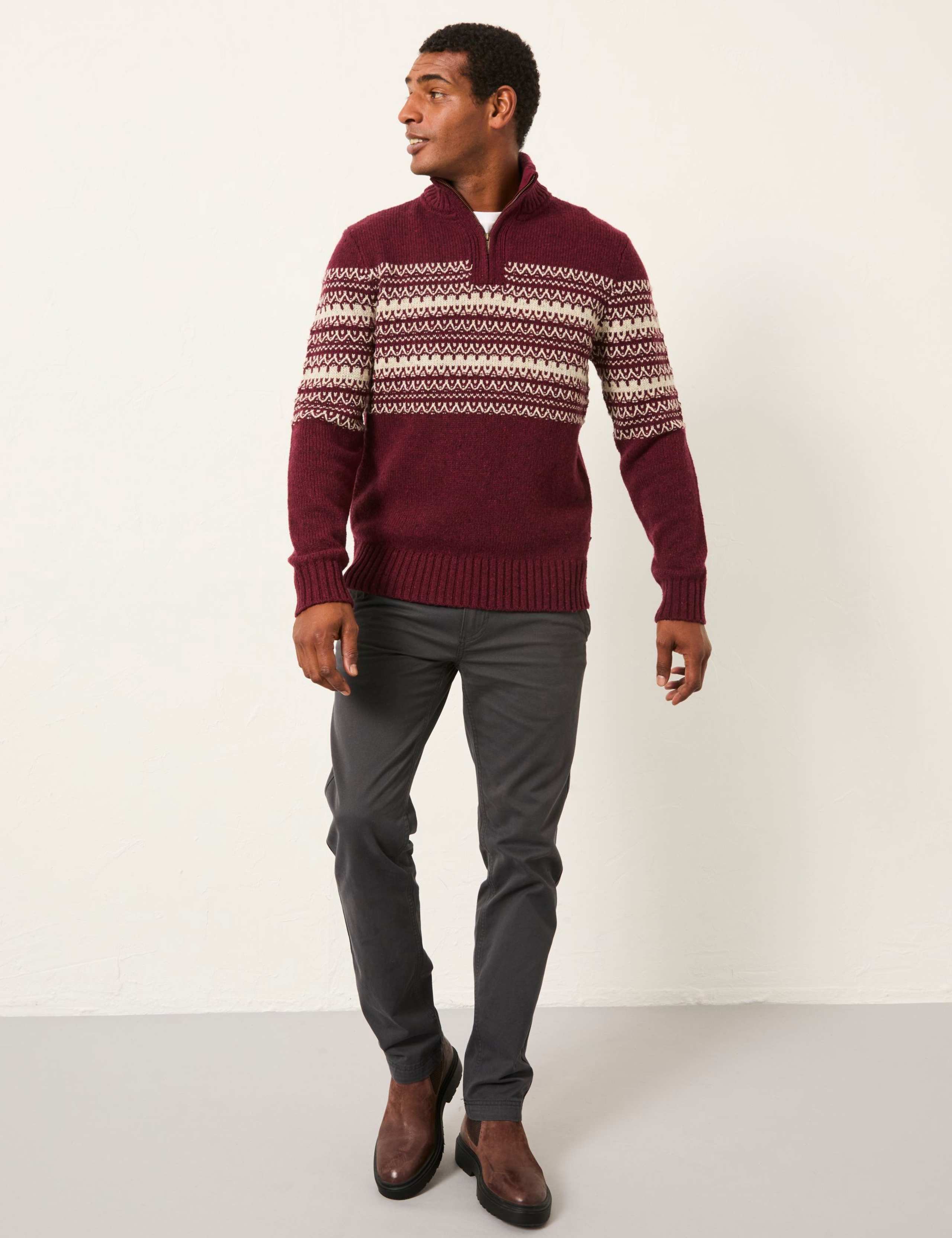 Wool Blend Fair Isle Half-Zip Jumper 6 of 6