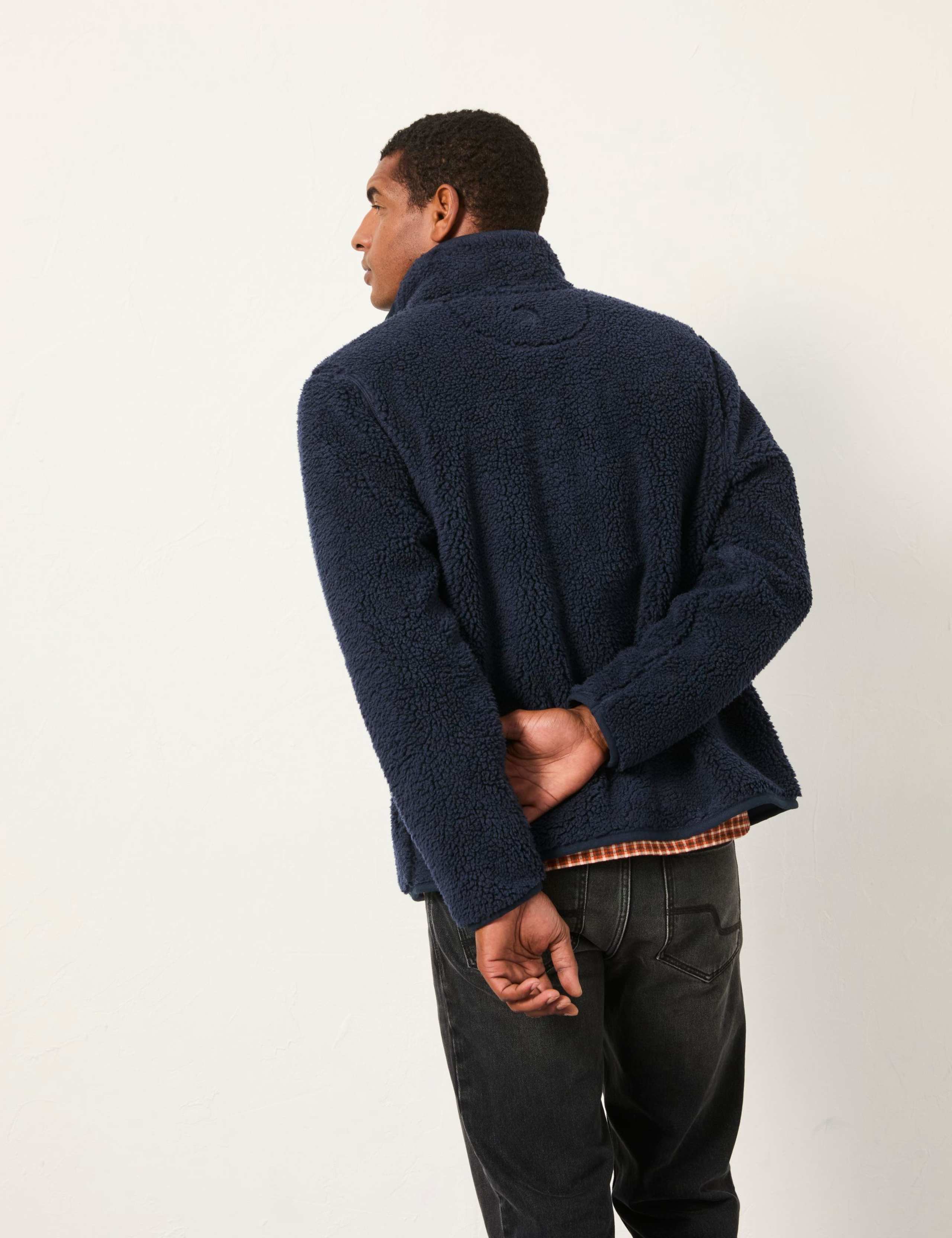 Checked Funnel Neck Zip Up Fleece 4 of 6