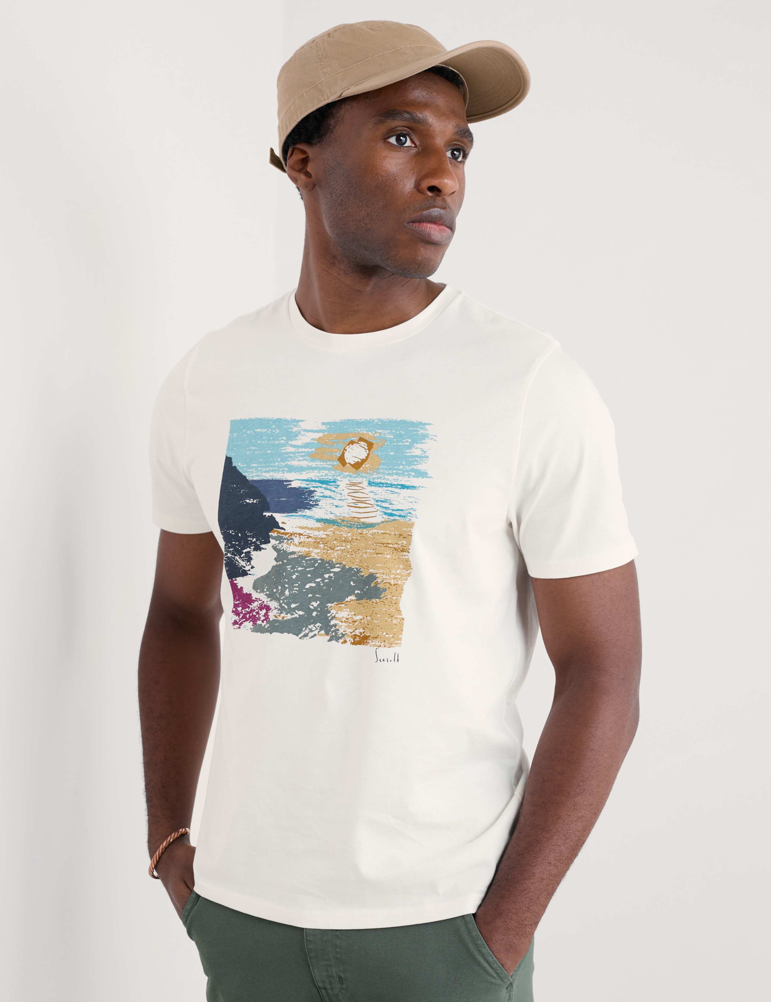 Pure Cotton Sea Graphic Crew Neck T-Shirt 3 of 4