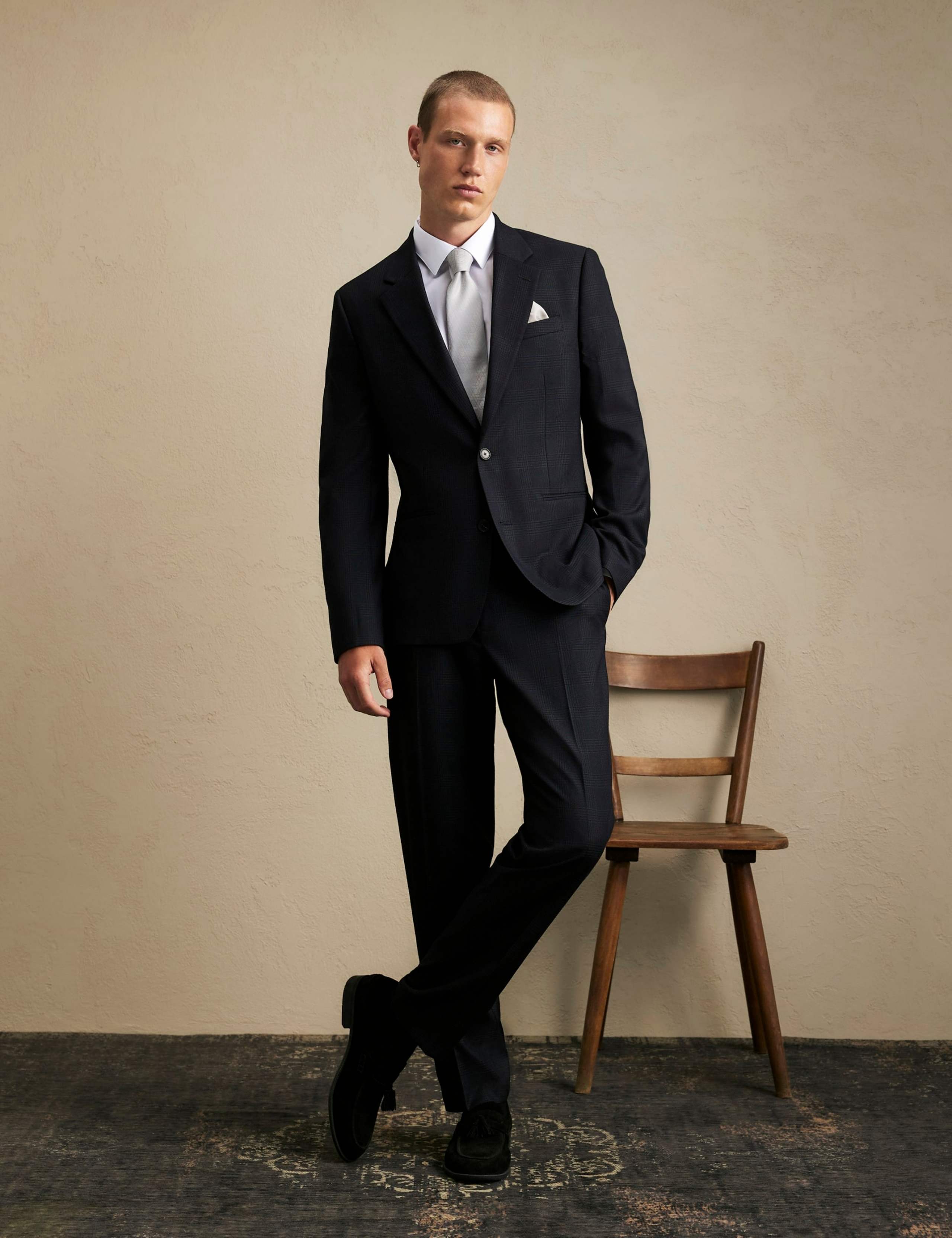 Slim Fit Check Suit Trousers 2 of 6