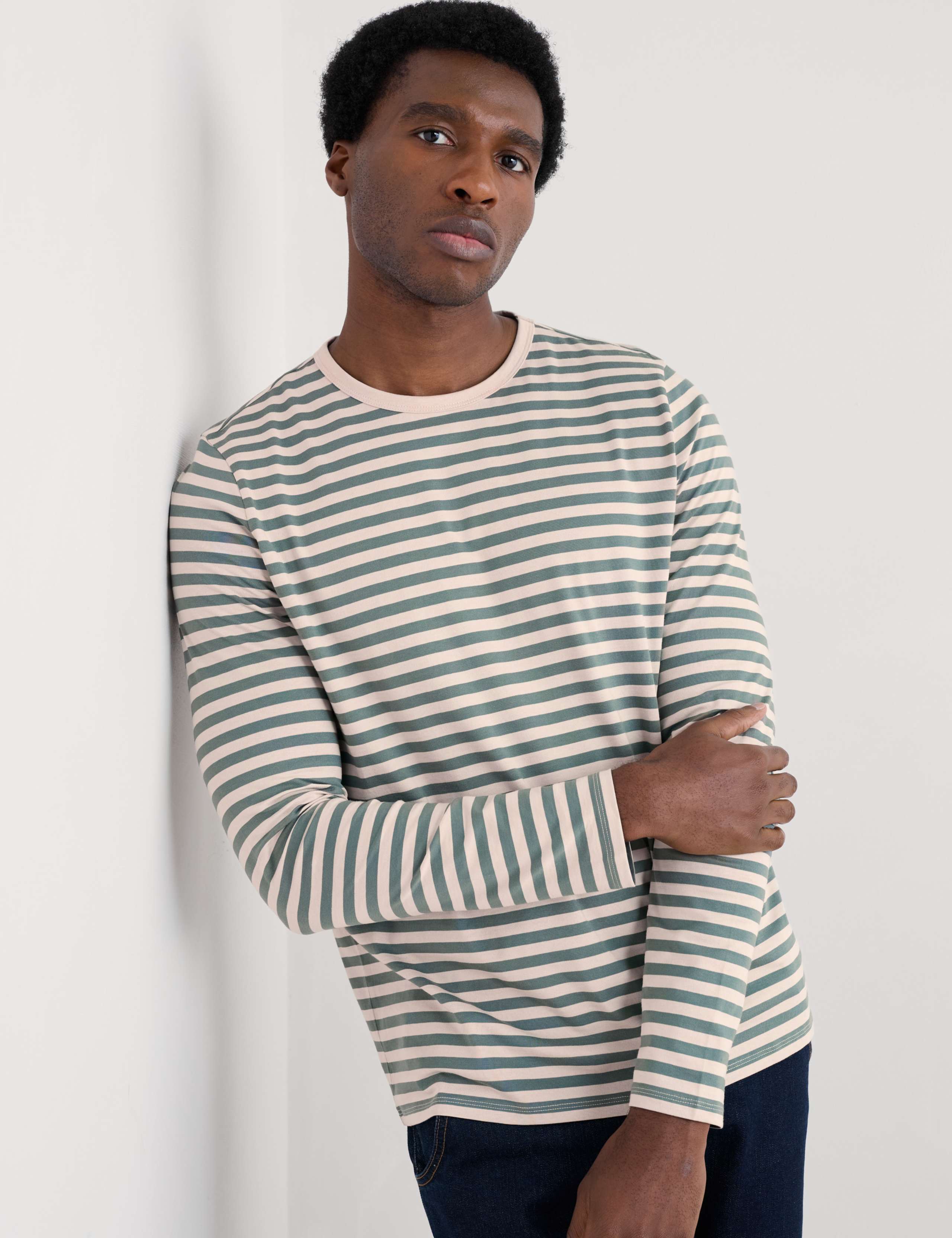 Pure Cotton Striped Crew Neck Top 3 of 4