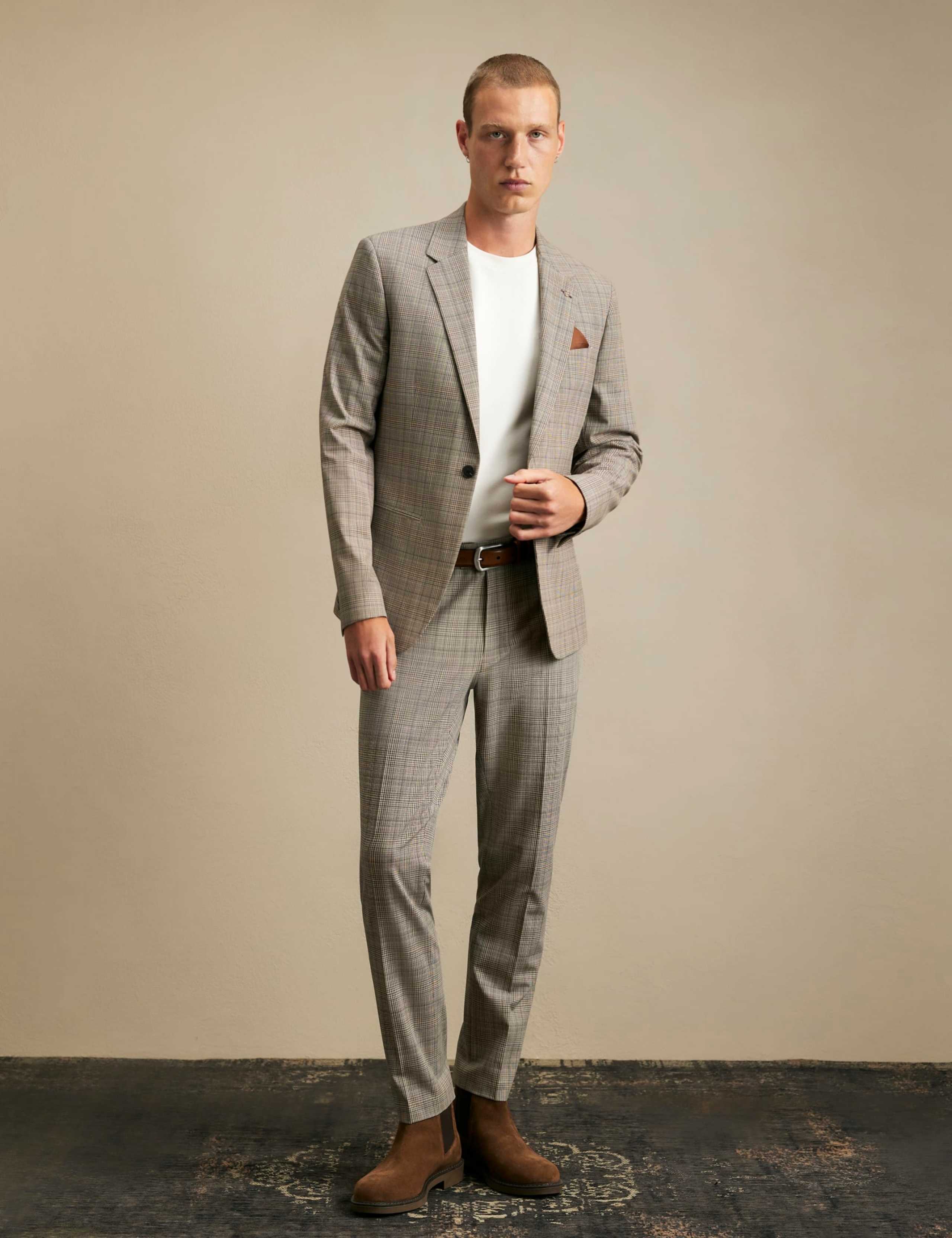 Skinny Fit Check Suit Trousers 2 of 6
