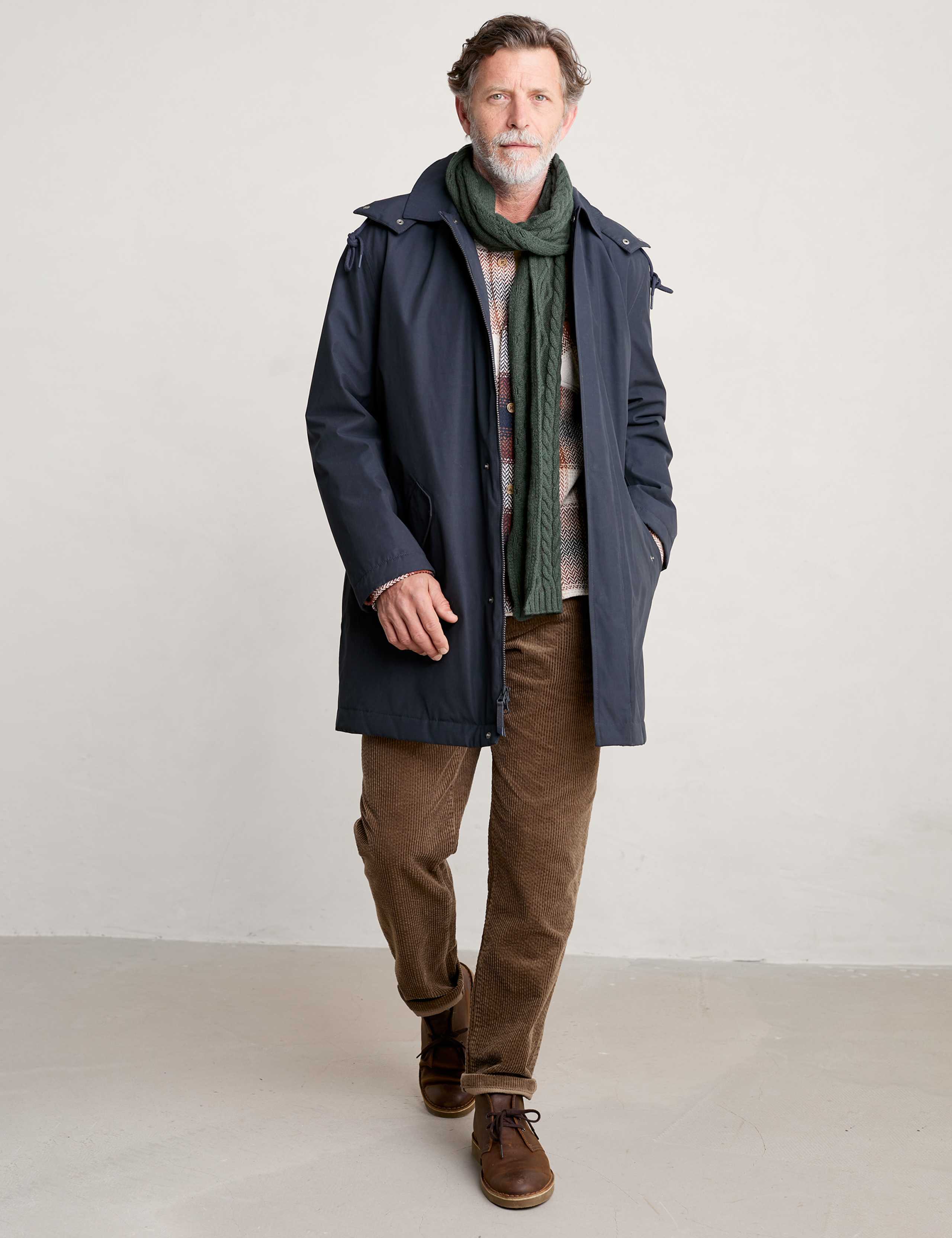 Cotton Blend Hooded Waterproof Overcoat 2 of 4