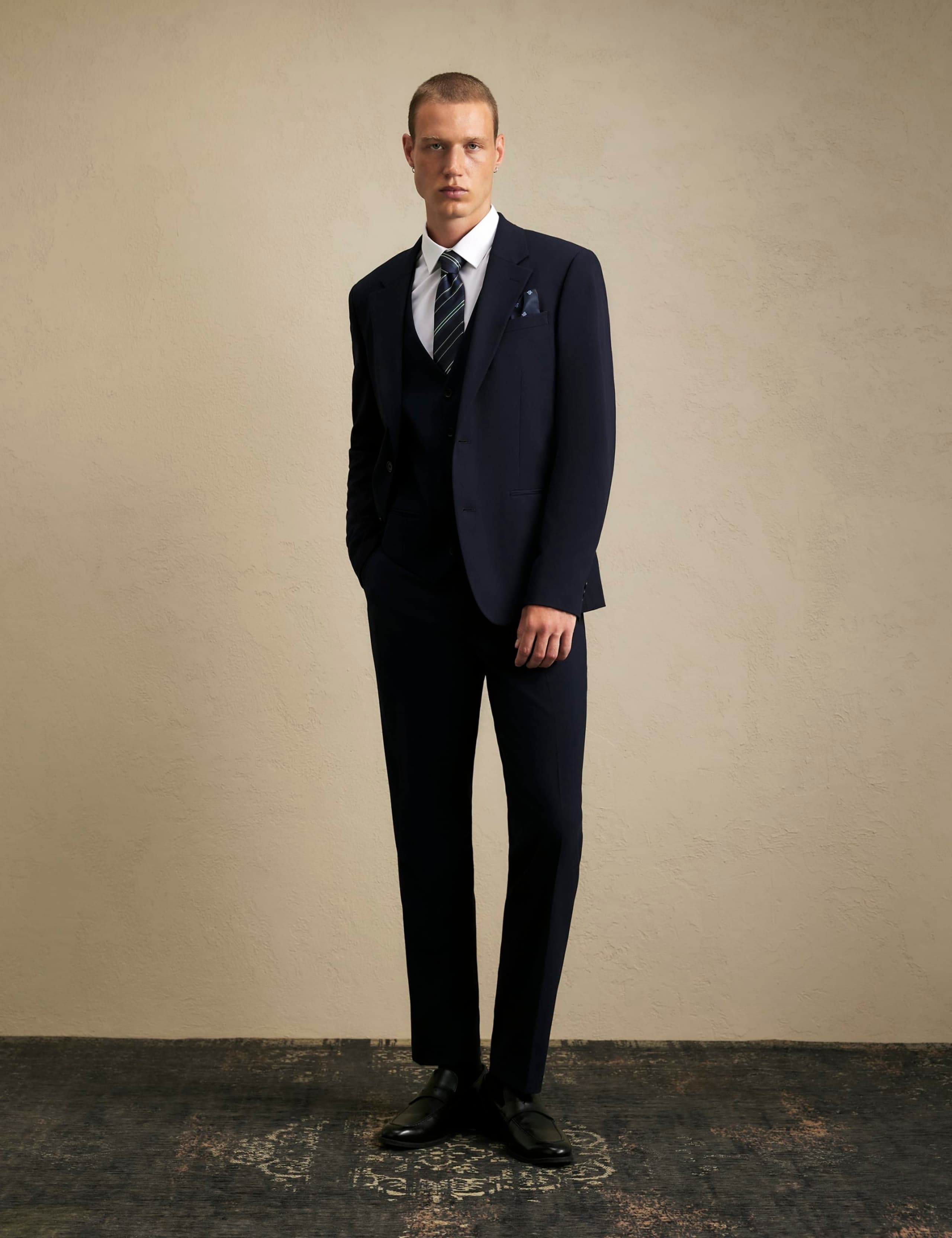 Slim Fit Tailored Flat Front Suit Trousers 2 of 4
