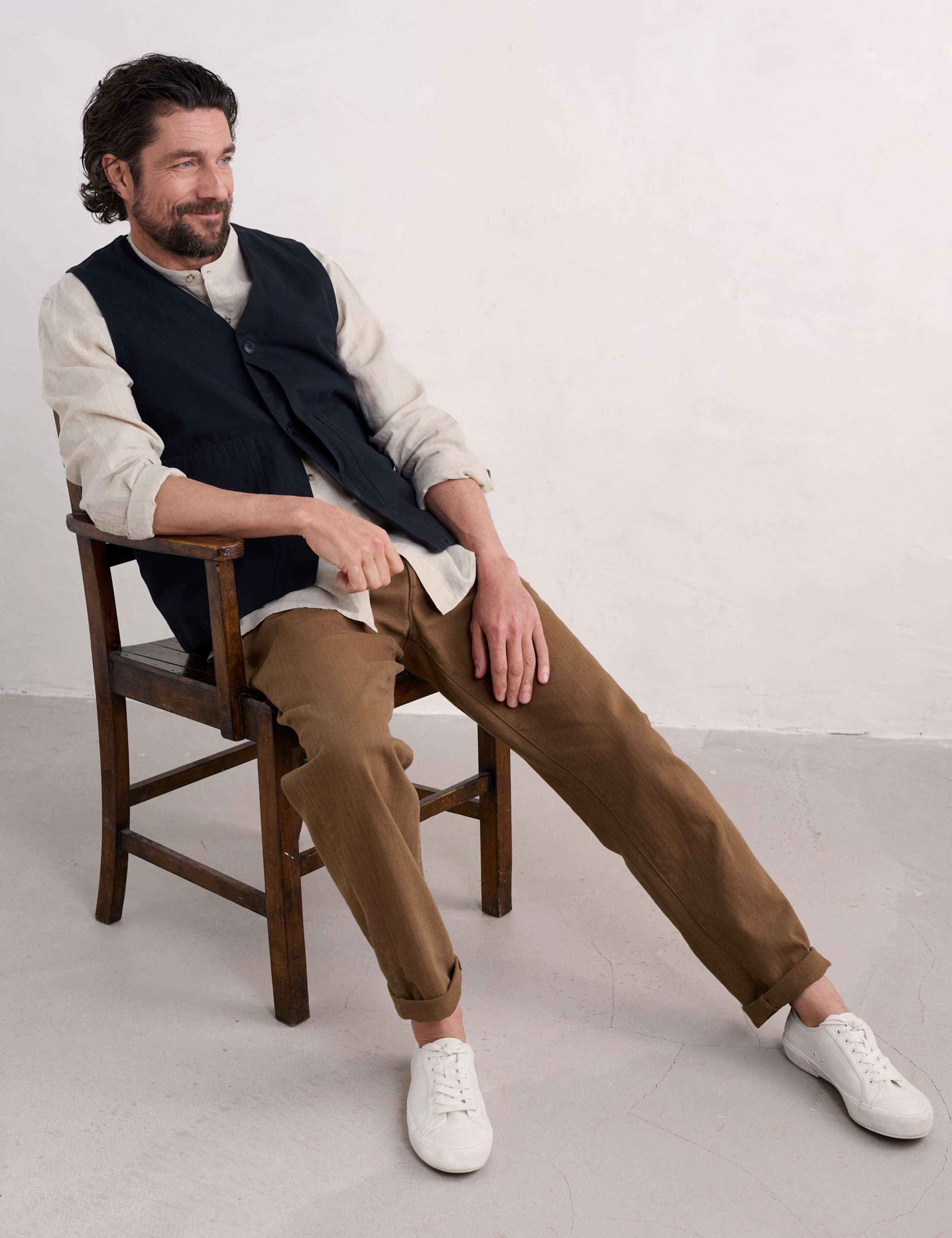 Pure Linen Grandad Collar Shirt 3 of 4