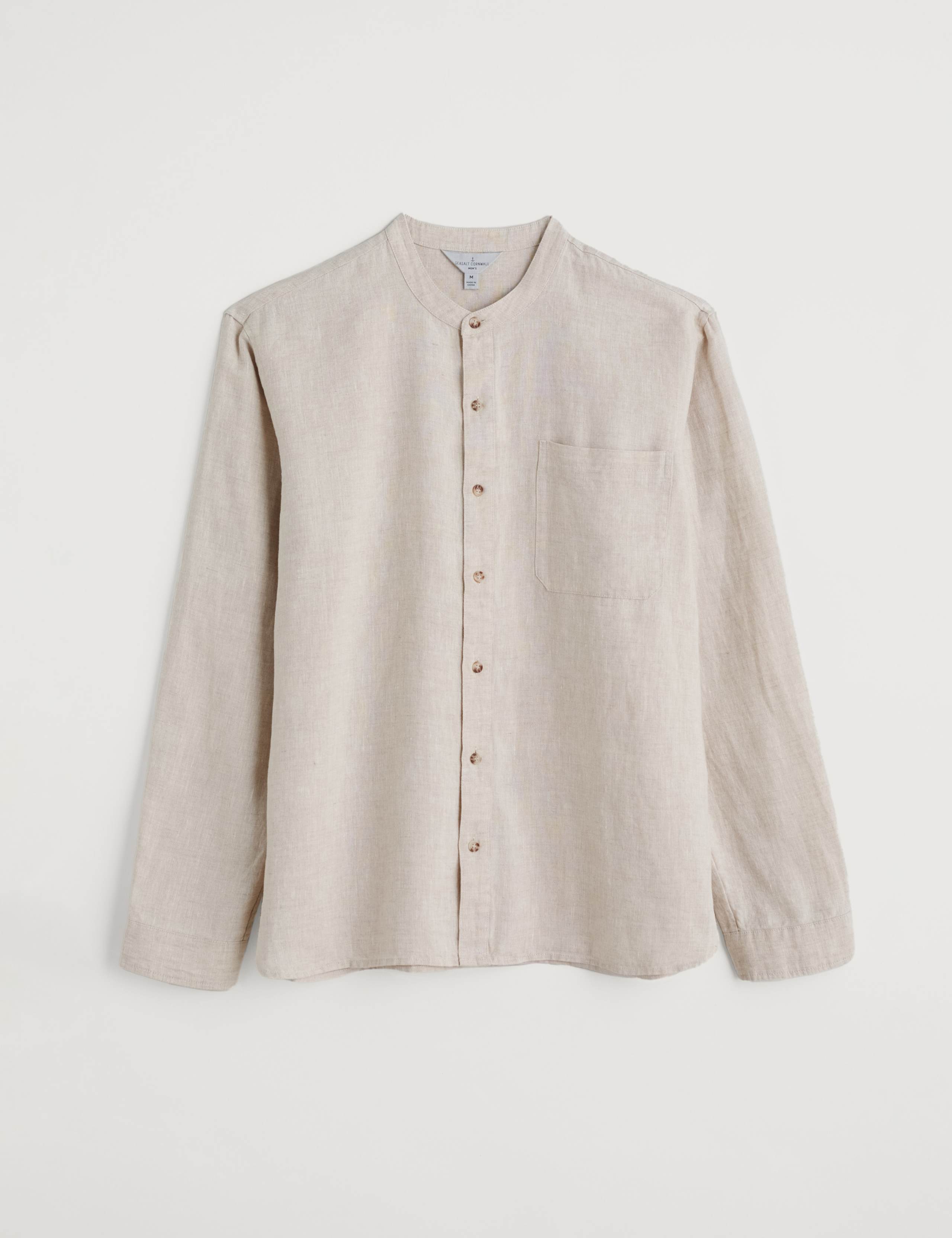 Pure Linen Grandad Collar Shirt 2 of 4