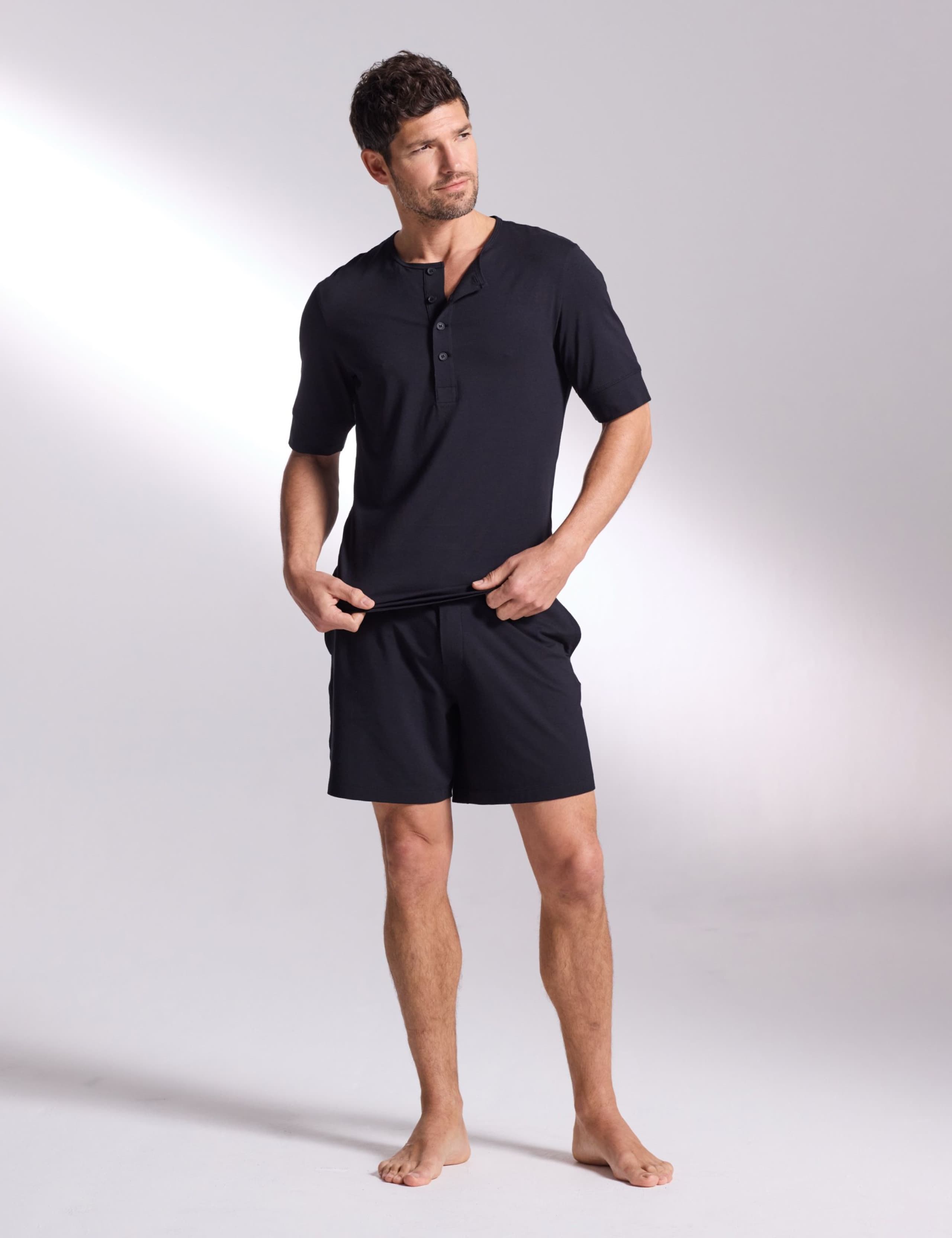Premium Cotton Modal Henley Pyjama Tee 3 of 5
