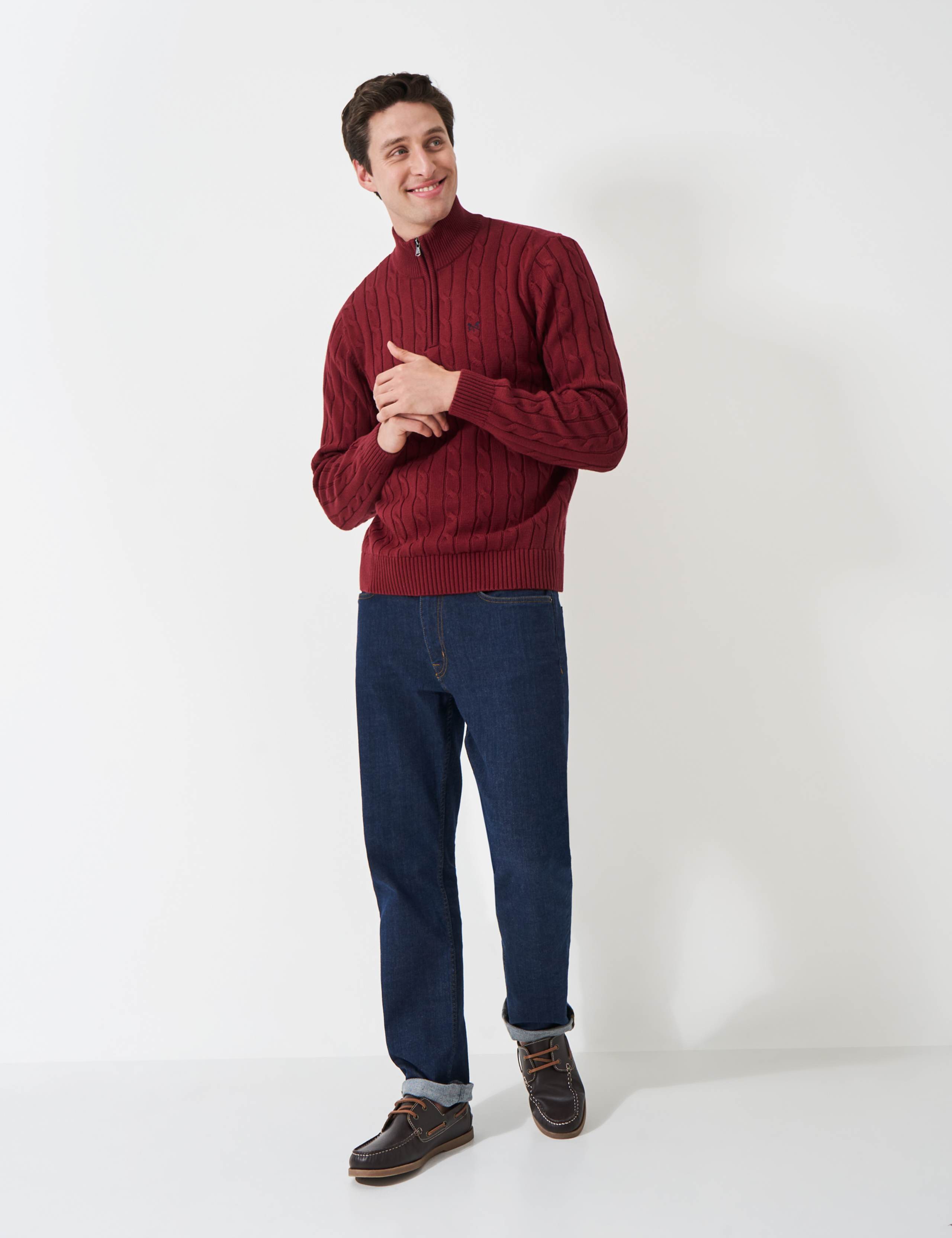 Pure Cotton Cable Half Zip Jumper 1 of 5