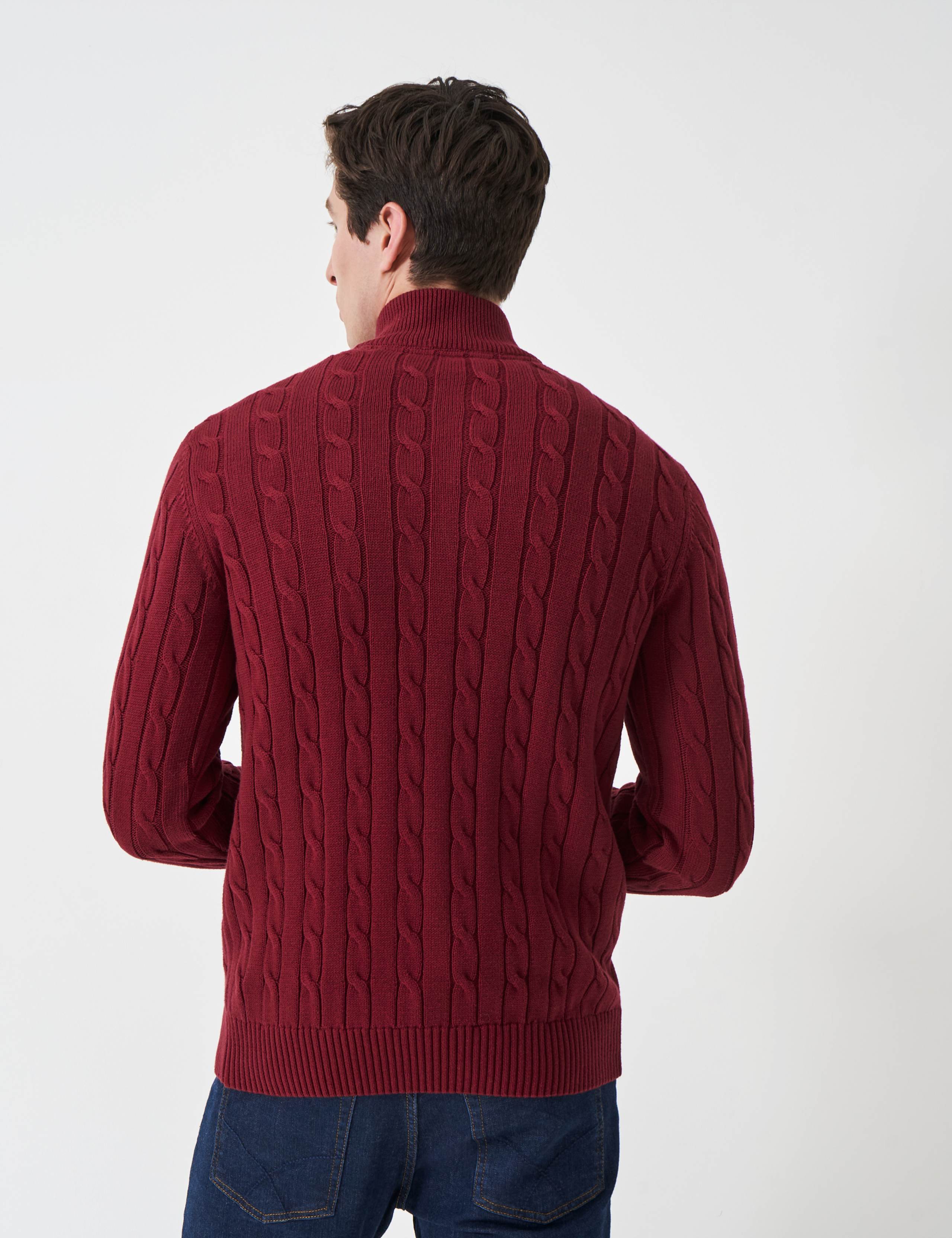 Pure Cotton Cable Half Zip Jumper 3 of 5