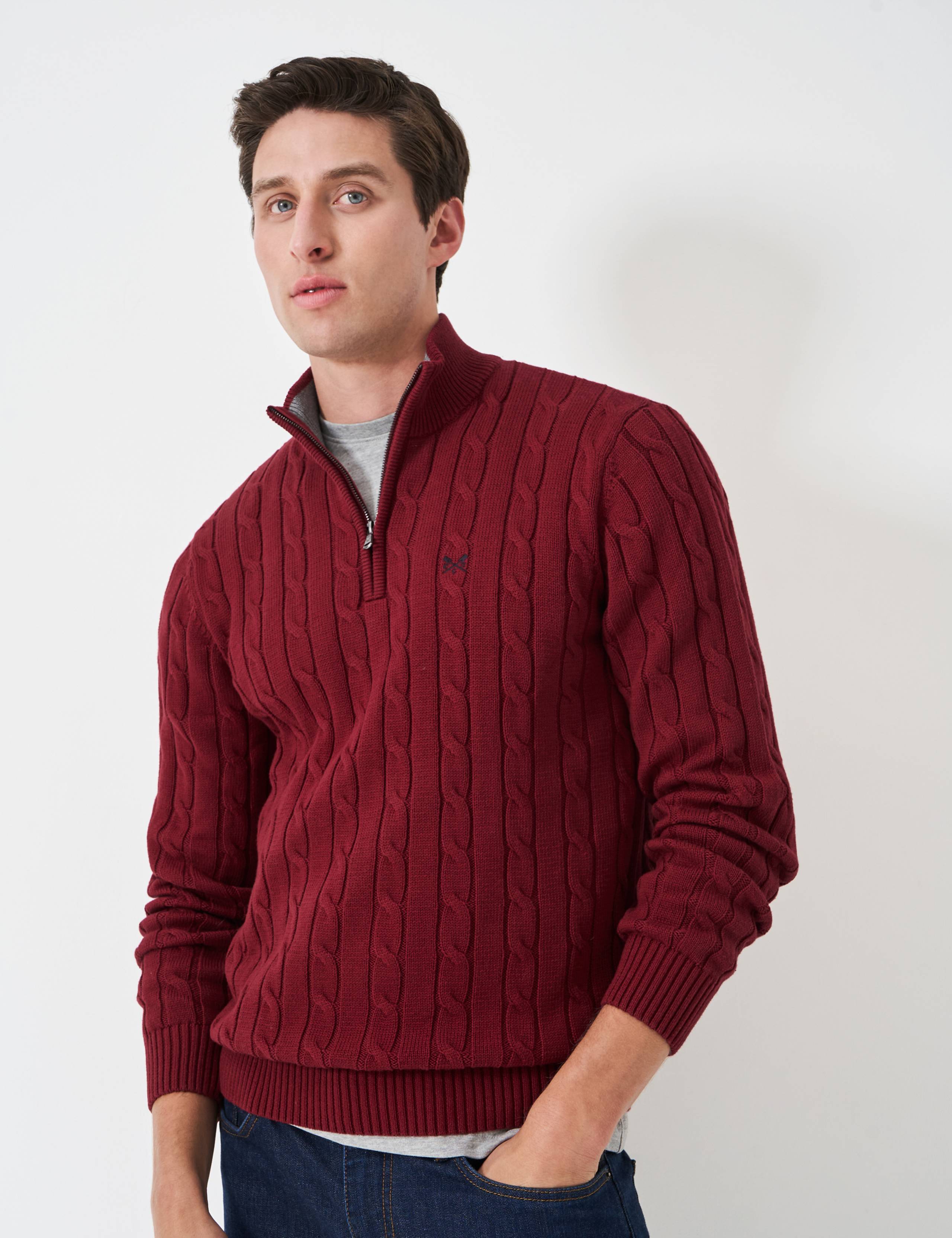 Pure Cotton Cable Half Zip Jumper 4 of 5