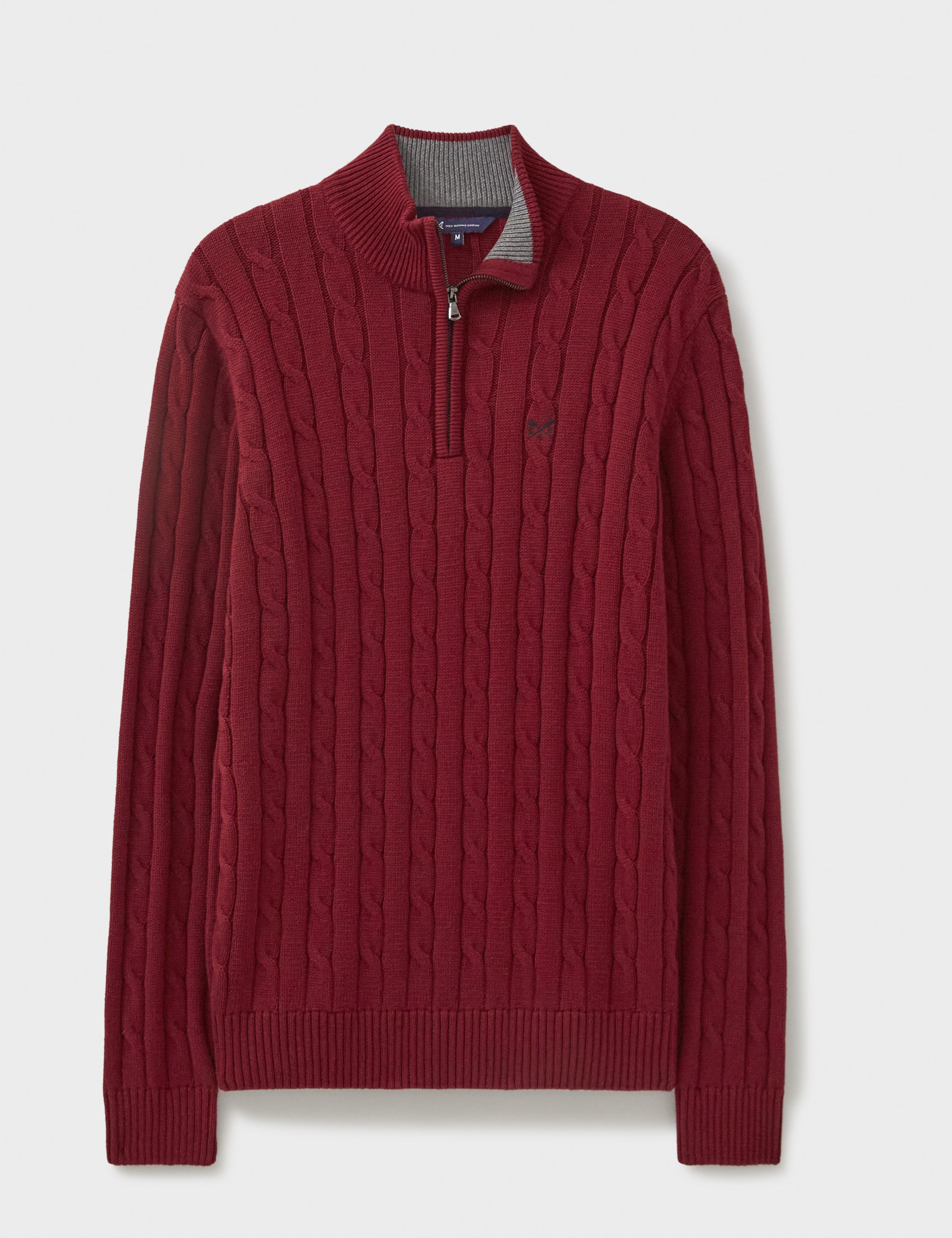 Pure Cotton Cable Half Zip Jumper 2 of 5