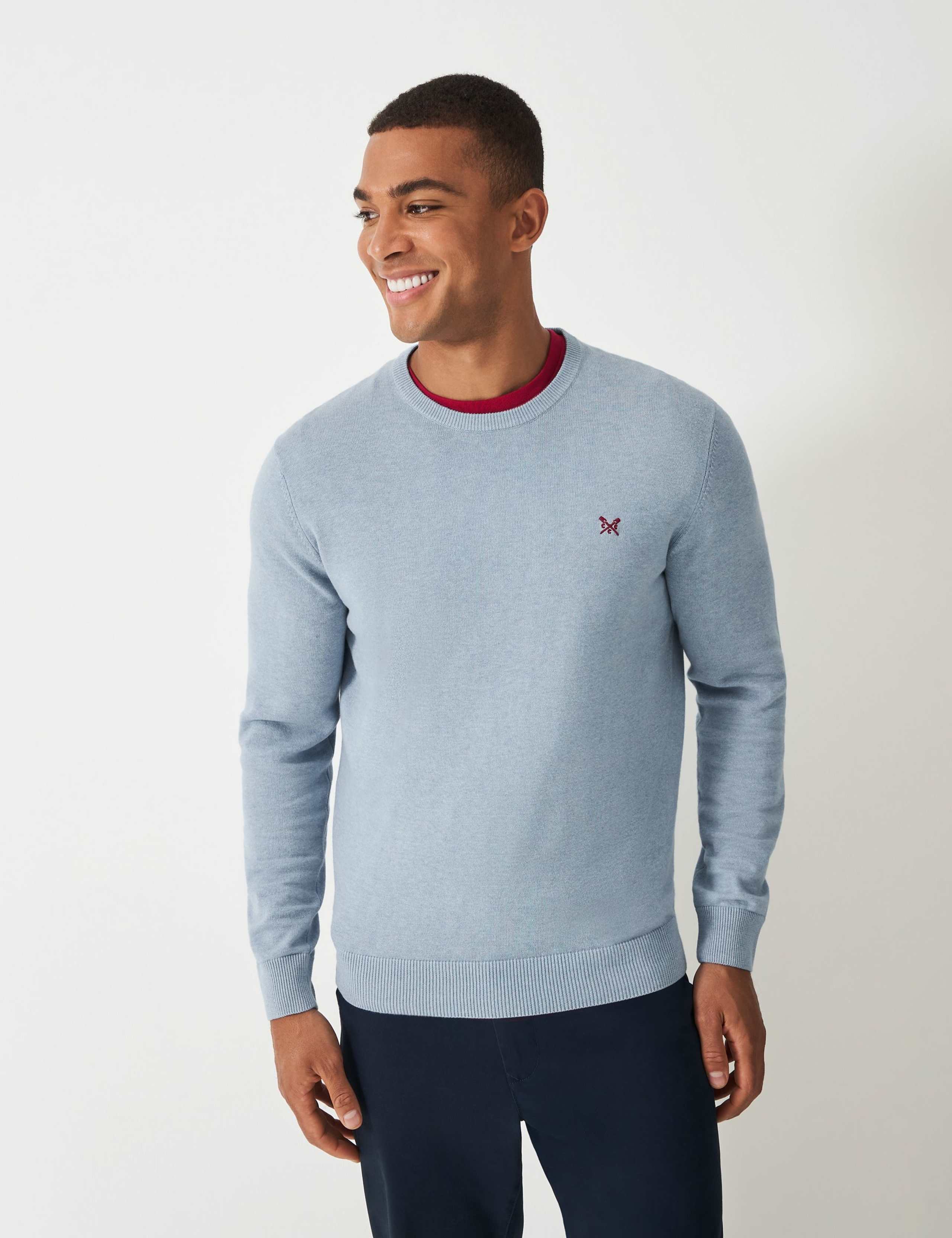 Pure Cotton Crew Neck Jumper | Crew Clothing | M&S