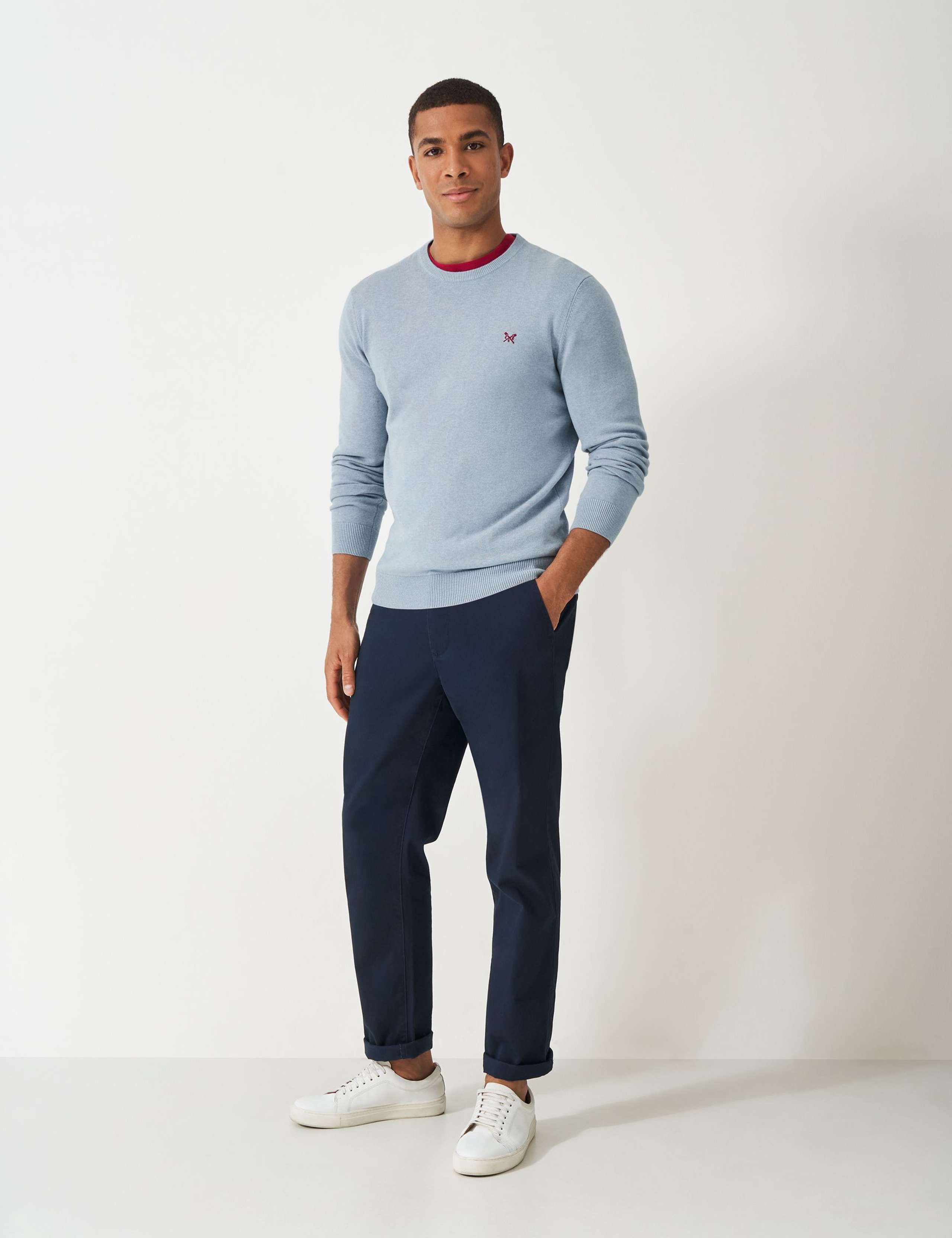 Pure Cotton Crew Neck Jumper 3 of 5