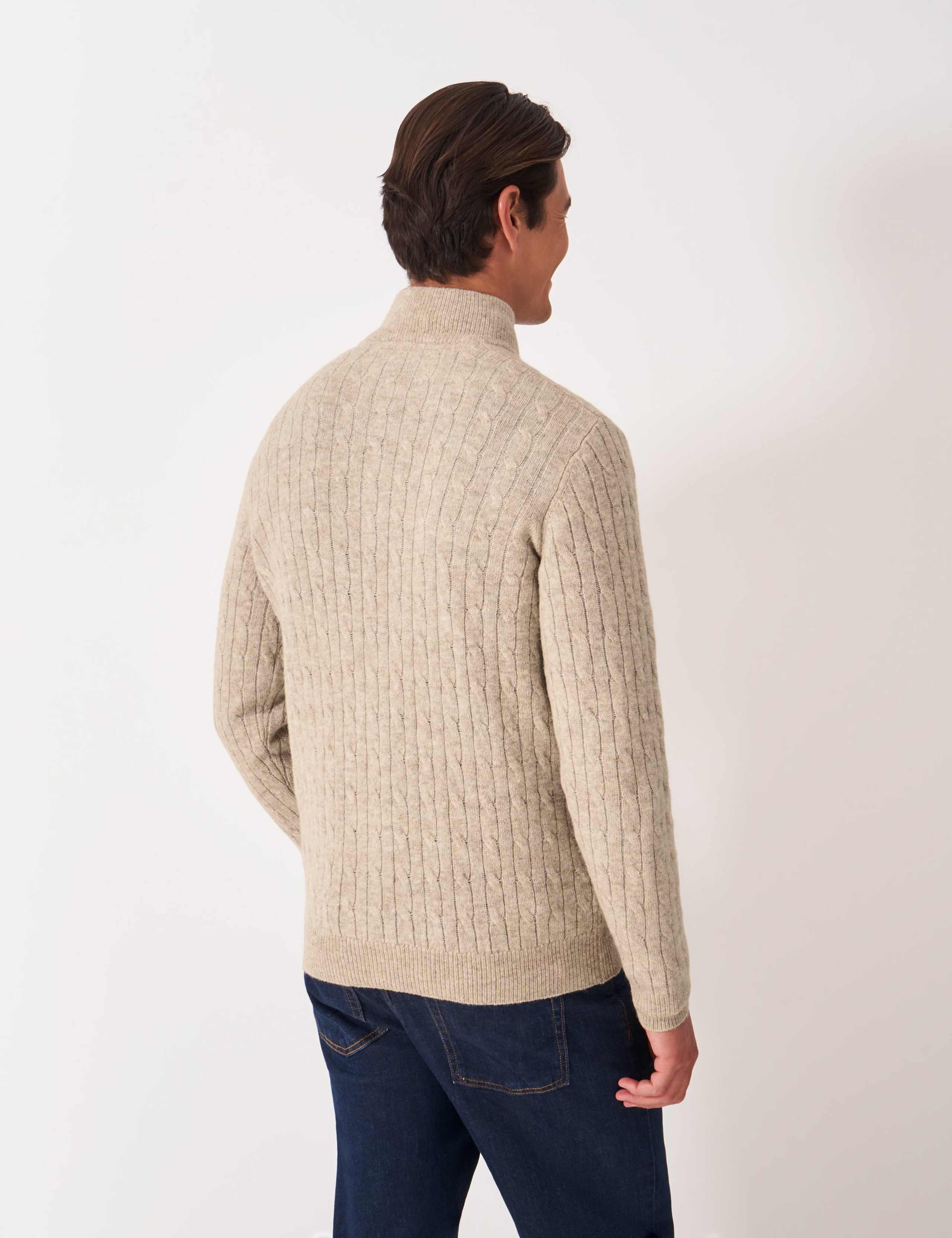 Lambswool Rich Cable Knit Half Zip Jumper 3 of 5