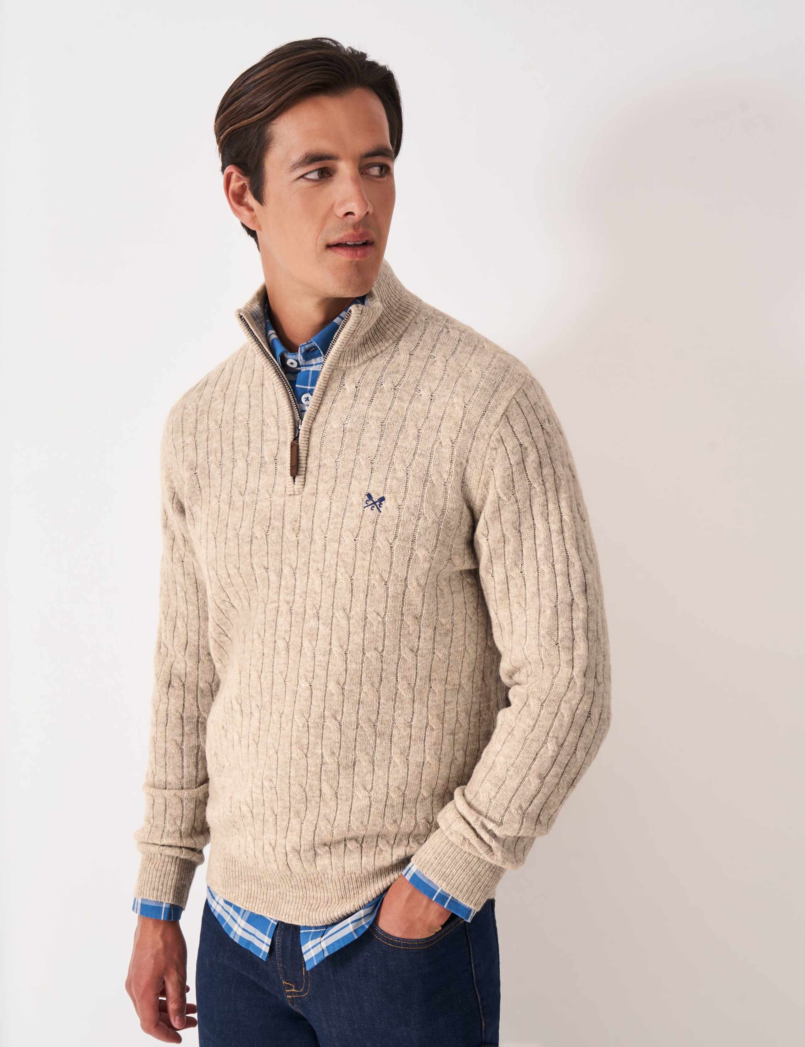Lambswool Rich Cable Knit Half Zip Jumper 4 of 5